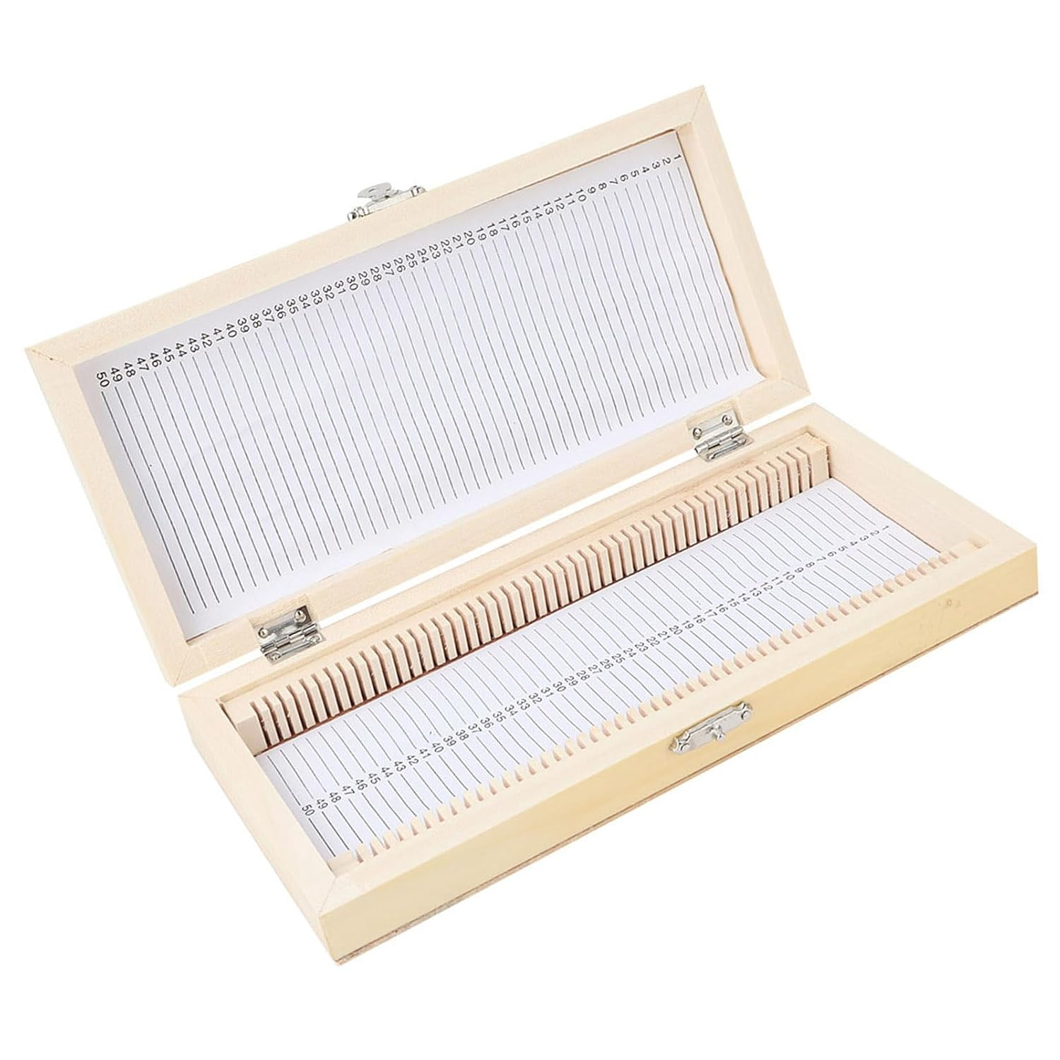 Microscope Slide Box for 50 Pieces Biology Glass Prepared Microscopic Slide Provisions with Metal Buckle, Microscope Slides Lab Samples, 23 X 10.6 X 3.5Cm