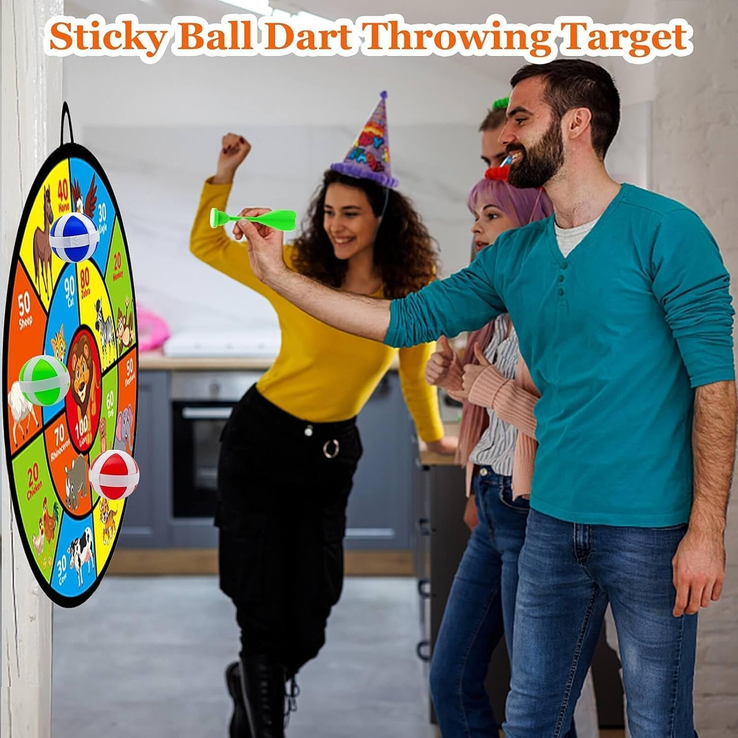Dart Board with Balls for Kids 3-5： 29" Large Double-Sided Board Games Toys for Kids Ages 4-6 8-12 - Indoor Outdoor Activities Party Games - Birthday Gifts for 3 4 5 6 7 8 9 11 12 Year Old Boys Girls image number 2