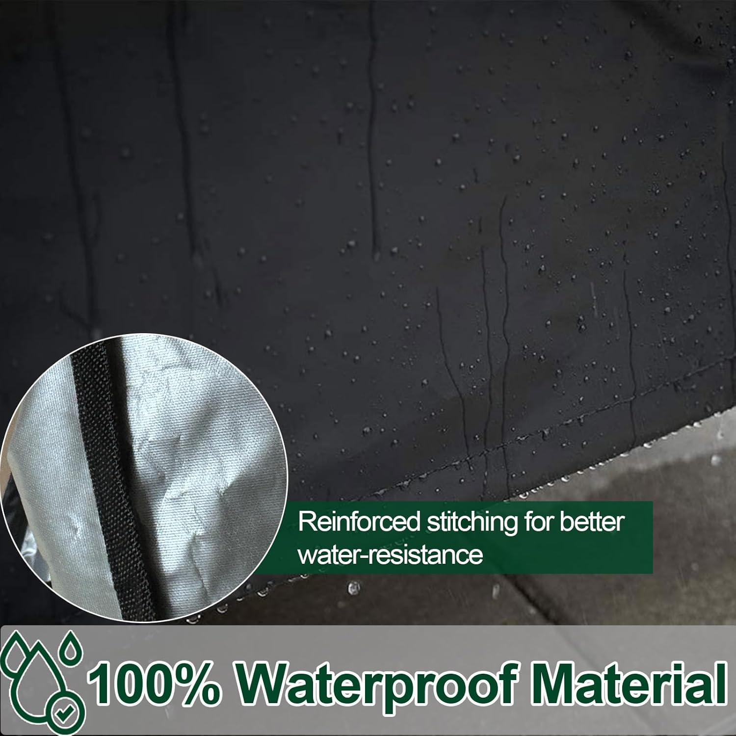 Outdoor BBQ Cover, 81Cm Waterproof Barbecue Grill Covers, Weather & Fade Resistant Gas Grill Protector, 210D Oxford, BBQ Grill Cover for Weber Q100 Q1000 Q200 Q2000, Black image number 2