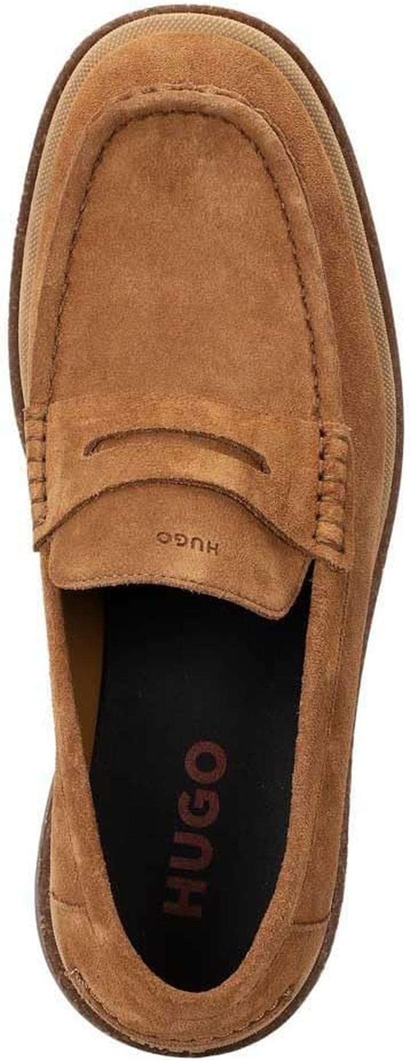 HUGO Men'S Chaol Mocc Suede Moccasins with Penny Loafer Detail Size image number 5