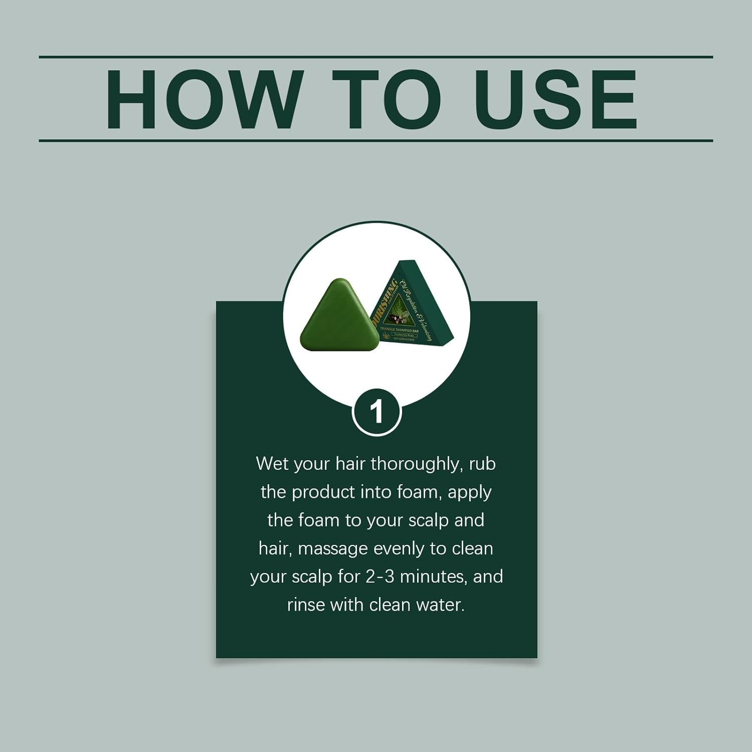 Nature Triangle Shampoo Bar, Nature Seven Green Soap Shampoo, Anti-Dandruff Hair Wash for Hair Growth & Oil Control, Frizzy Improvement, Portable Travel Cleanser & Solid Wash for Greasy (1PCS) - 2Pcs image number 5