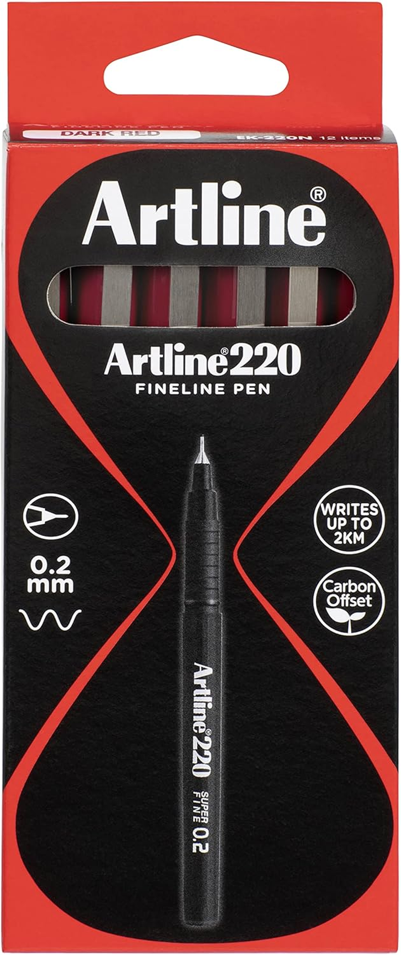 Artline 220, 122003, Fineliner Pen, 0.2Mm, Red, 1 Pack image number 3