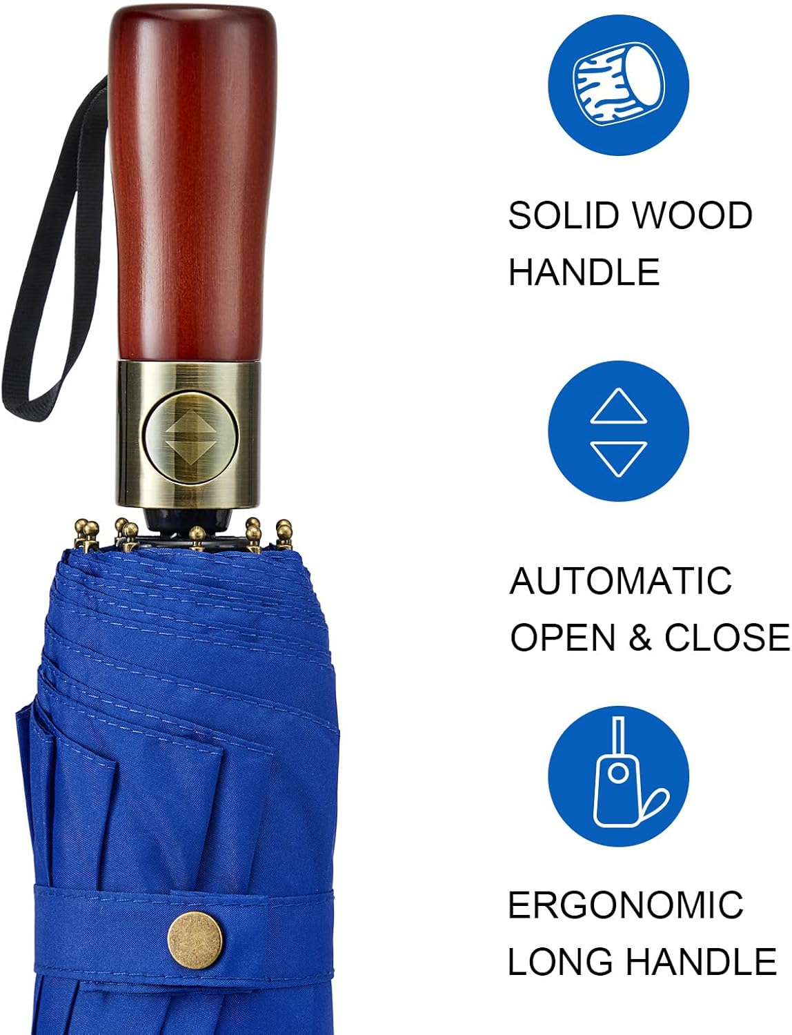 G4Free 54 Inch Large Compact Windproof Golf Umbrella for Rain Oversized Auto Open Close Folding Travel Golf Umbrella Vented Double Canopy for Women Men - Sapphire image number 4