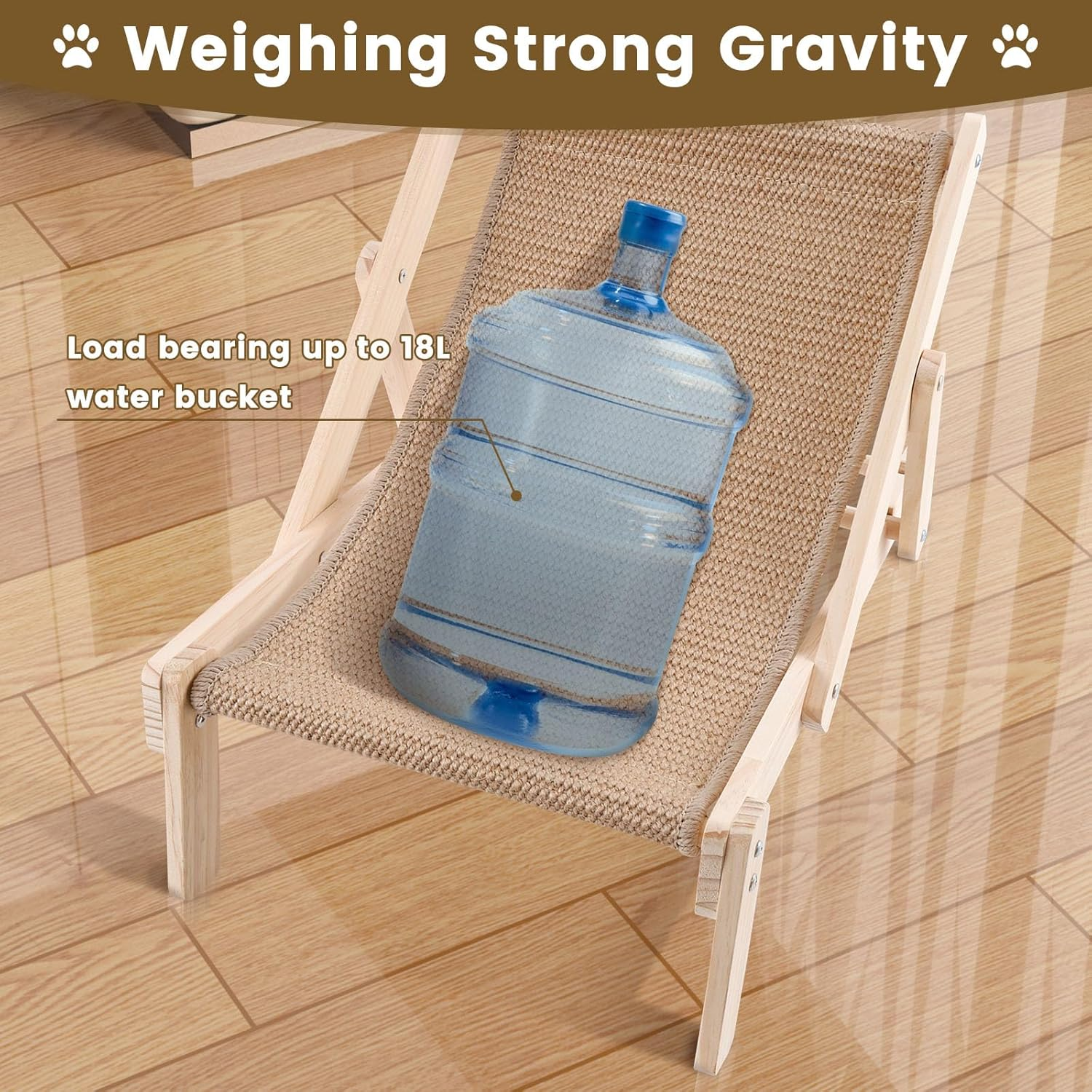 Cat Lounge Chair,Cat Sisal Bed,Cat Beach Chair,Beach Chair Cat Hammock,Sisal Cat Lounger,Sisal Cat Scratcher Chair for Cats Beach Home Indoors Outdoors image number 3