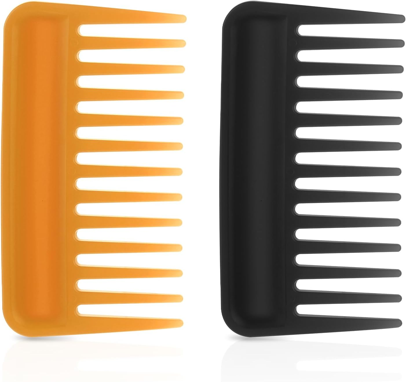 Styquenzer 2Pcs Mini Wide Tooth Comb,Small Travel Comb Portable Detangling Comb Beard Comb Large Tooth Pick Comb Anti-Static Small Comb Hair Styling Comb for Curly,Wet,Dry,Long Hair, Black, Yellow image number 1