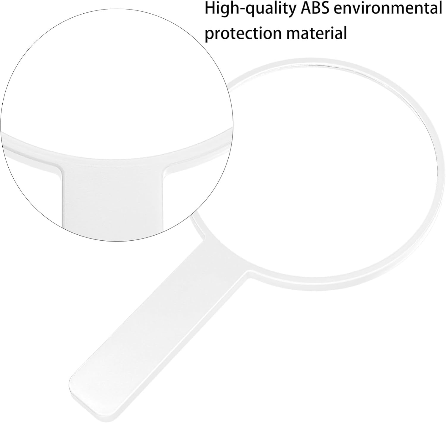 Mobestech Hand Mirror round Handheld Mirror with Handle Barber Hairdressing Handheld Mirror Compact Mirror Makeup Mirror with Handle for Salon Home Travel (White) image number 5