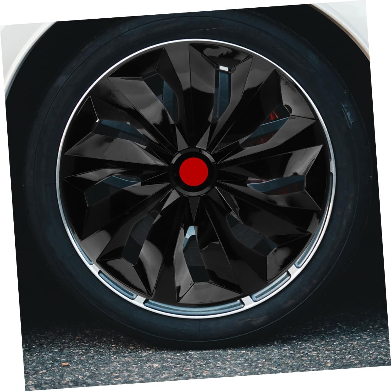 LALADEFIEE Car Hub Cap 14 Inch Black Automotive Wheel Rim Cover Universal Vehicle Hubcap Decorative Cover for Urban and Off-Road Use image number 6