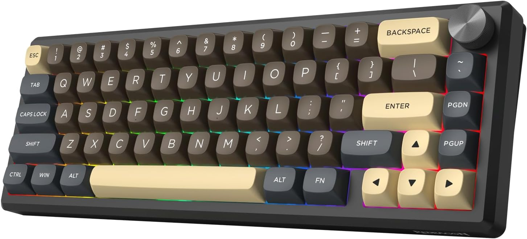 Redragon 60% Wireless Mechanical Gaming Keyboard, Full Aluminum Shell, Bluetooth/2.4Ghz/Usb-C, Creamy Sound, RGB Light, Metal Knob, Hot Swappable Pre-Lubed Linear Switches, Gasket Structure image number 2