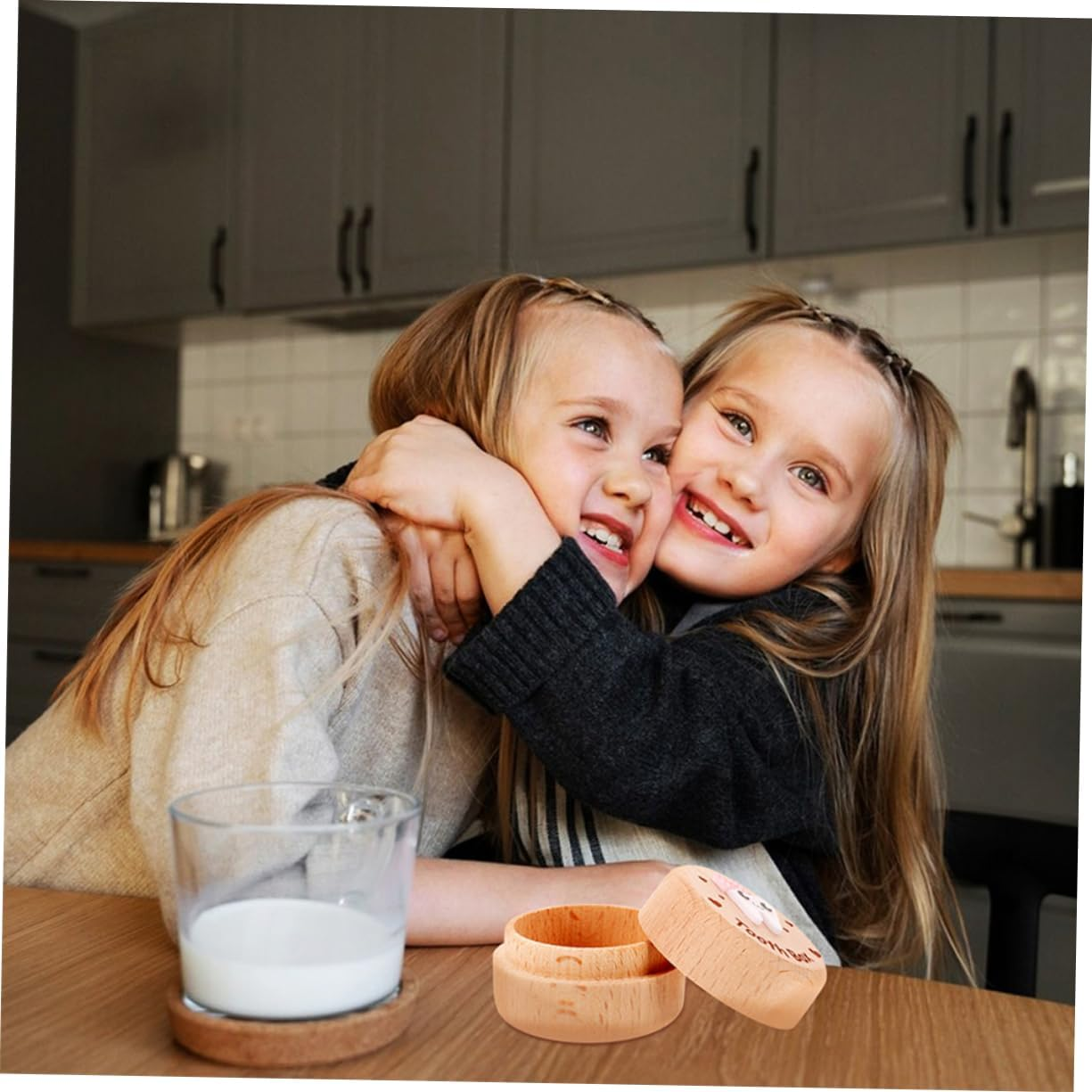2Pcs Deciduous Tooth Box Wooden Lost Tooth Box Boys and Girls Small Keepsake for Girl image number 2