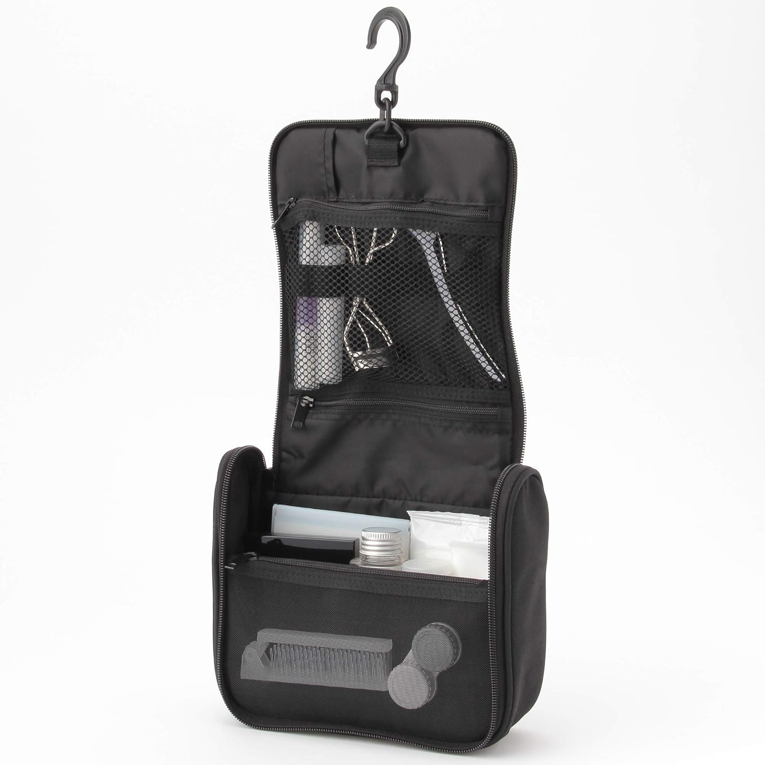 Muji Polyester Hanging Travel Case, 16 Cm Width X 19 Cm Depth X 6 Cm Height, Black image number 2