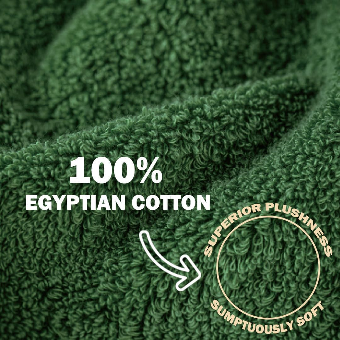 Towels for Bathroom - Ultra Soft Luxury Bath Towels Set of 3, 1 Oversized Bath Towel 1 Hand Towel 1 Washcloth, 100% Cotton Towels, Highly Absorbent, Quick Drying Larger Size Bath Towel Sheets - Green image number 2