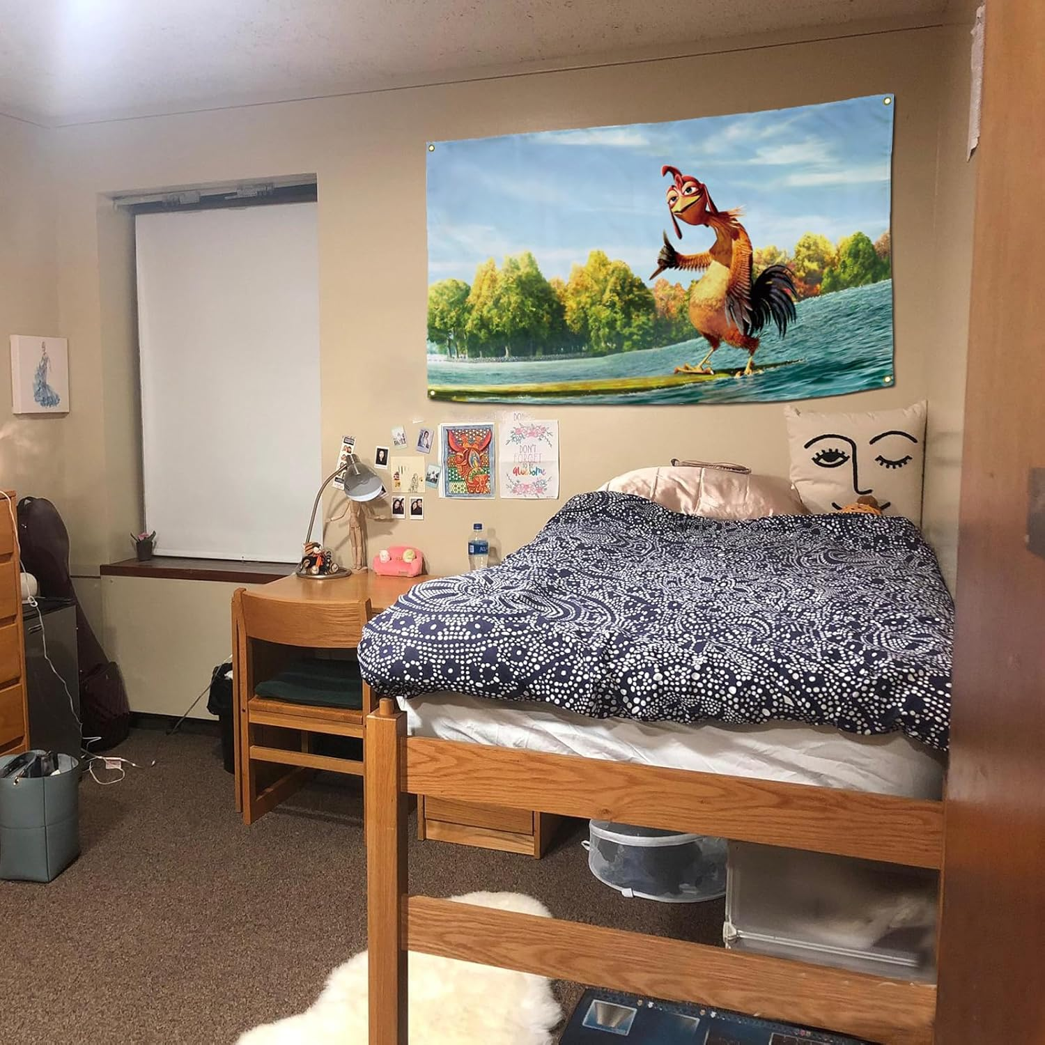 Gerrit Chicken Joe Flag 3X5 Ft Double Sided Printing Hd Patterns Flags for Bedroom Xavier Wulf Tapestry Funny Flags Banner Man Cave University Dormitory Family 100% Polyester, Black image number 4