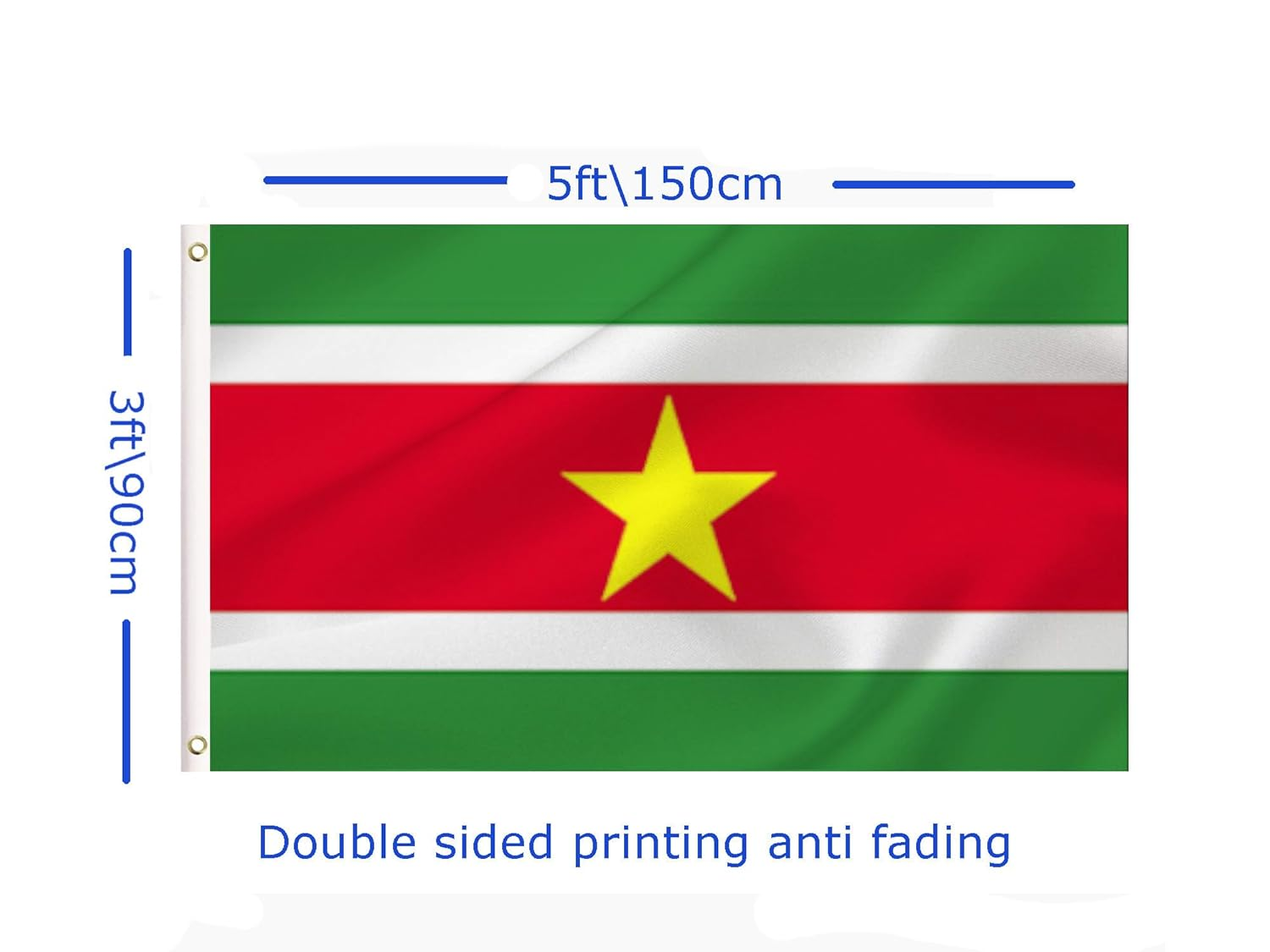 LARGE Surinamese Flag, 3X5Ft Suriname Flags Banner for Indoor Outdoor Decoration of Canada Yards.Parade or Express Mood