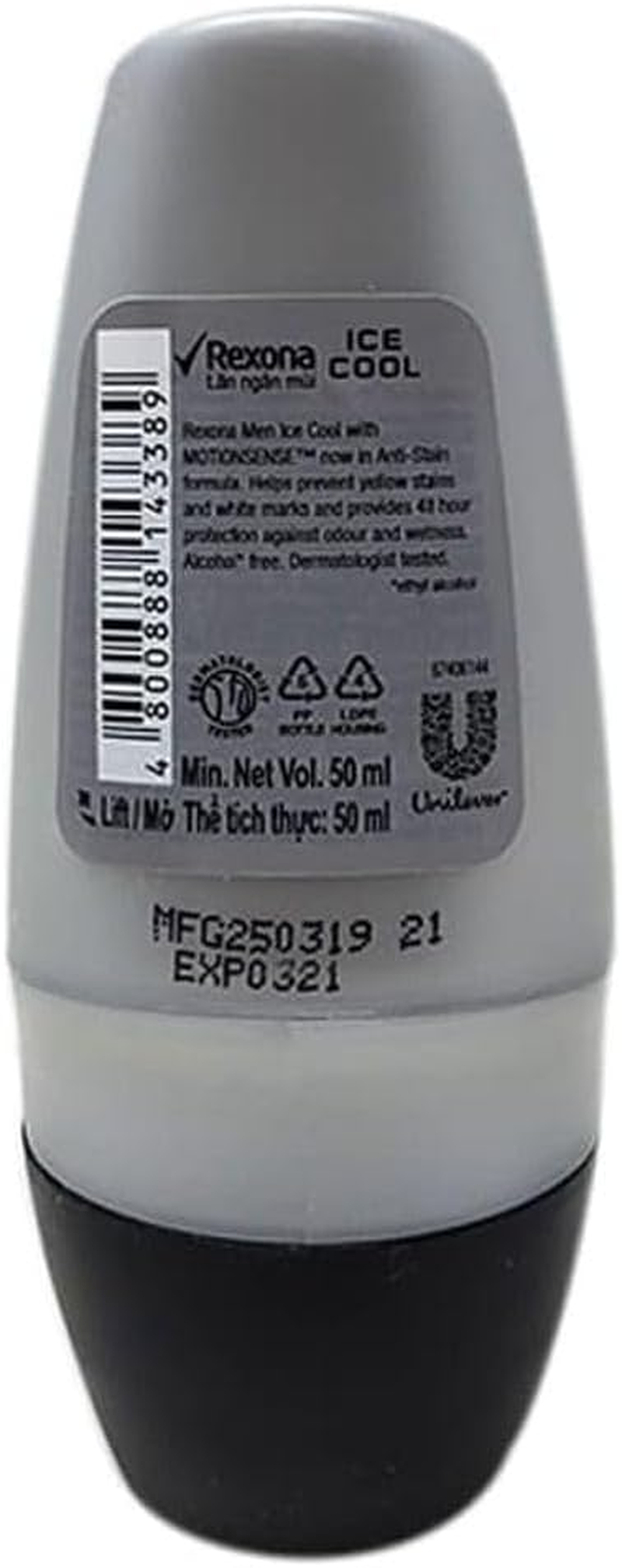 Rexona Men'S Roll on Motion Sense Ice Cool Deodorant 50 Ml (Pack of 3) image number 4