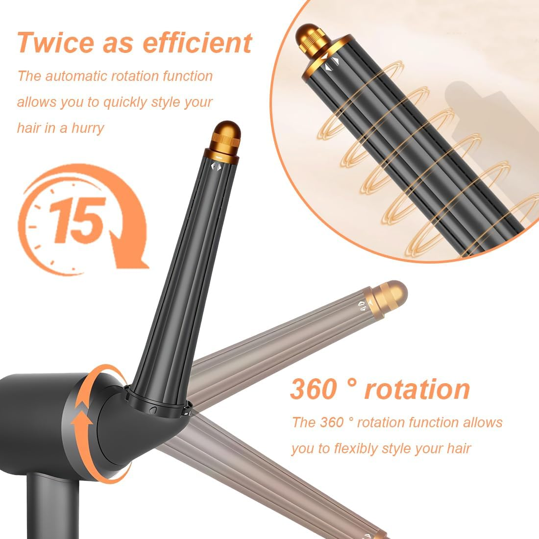 GXGM 30Mm Gold Tapered Hair Curler Hair Curler Hair Styling Tool image number 3