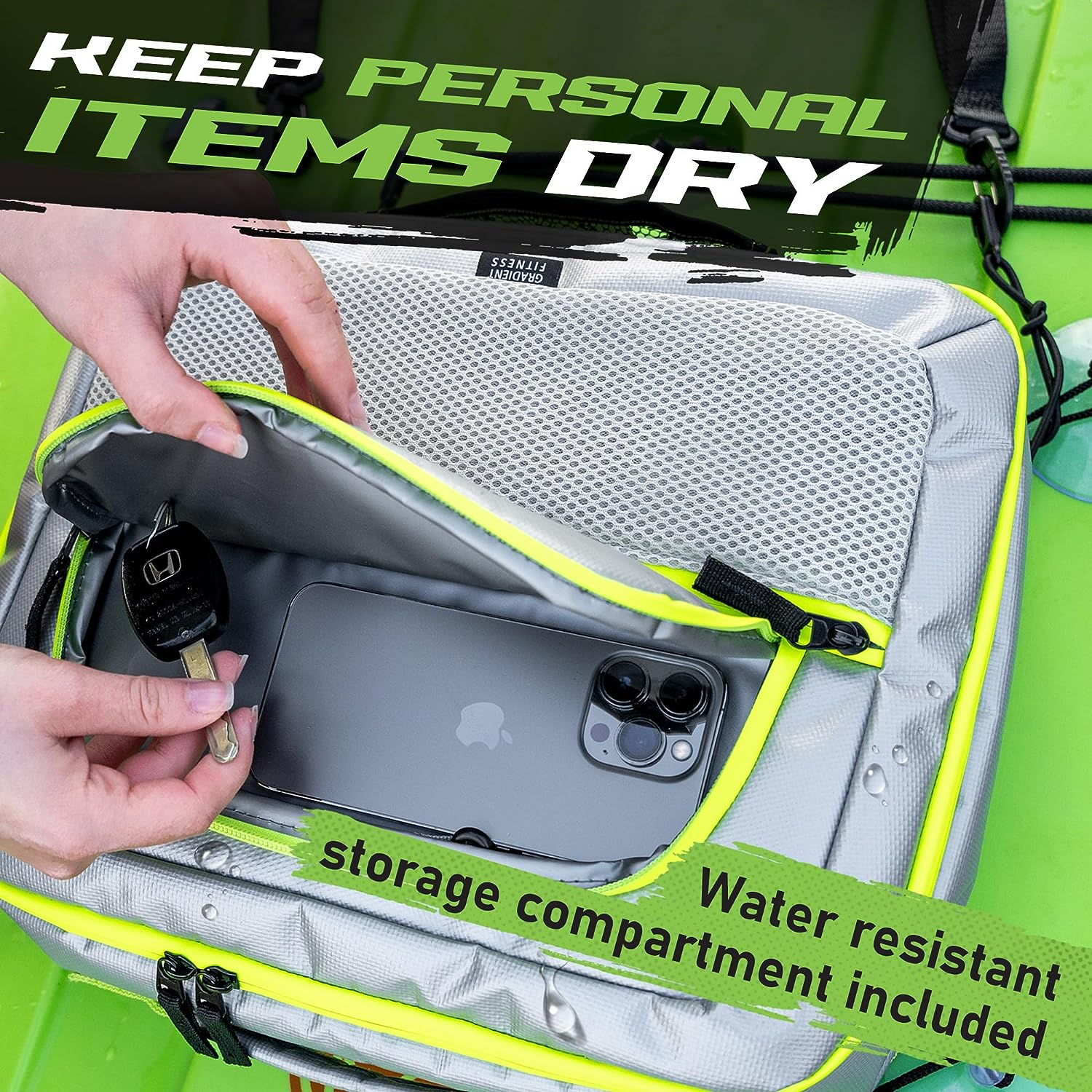 Gradient Fitness SUP Cooler for Paddle Board | Upgraded Waterproof Material Paddle Board Accessories | Large Capacity Insulated Kayak Cooler Bag | Quality Bungee System Included image number 4