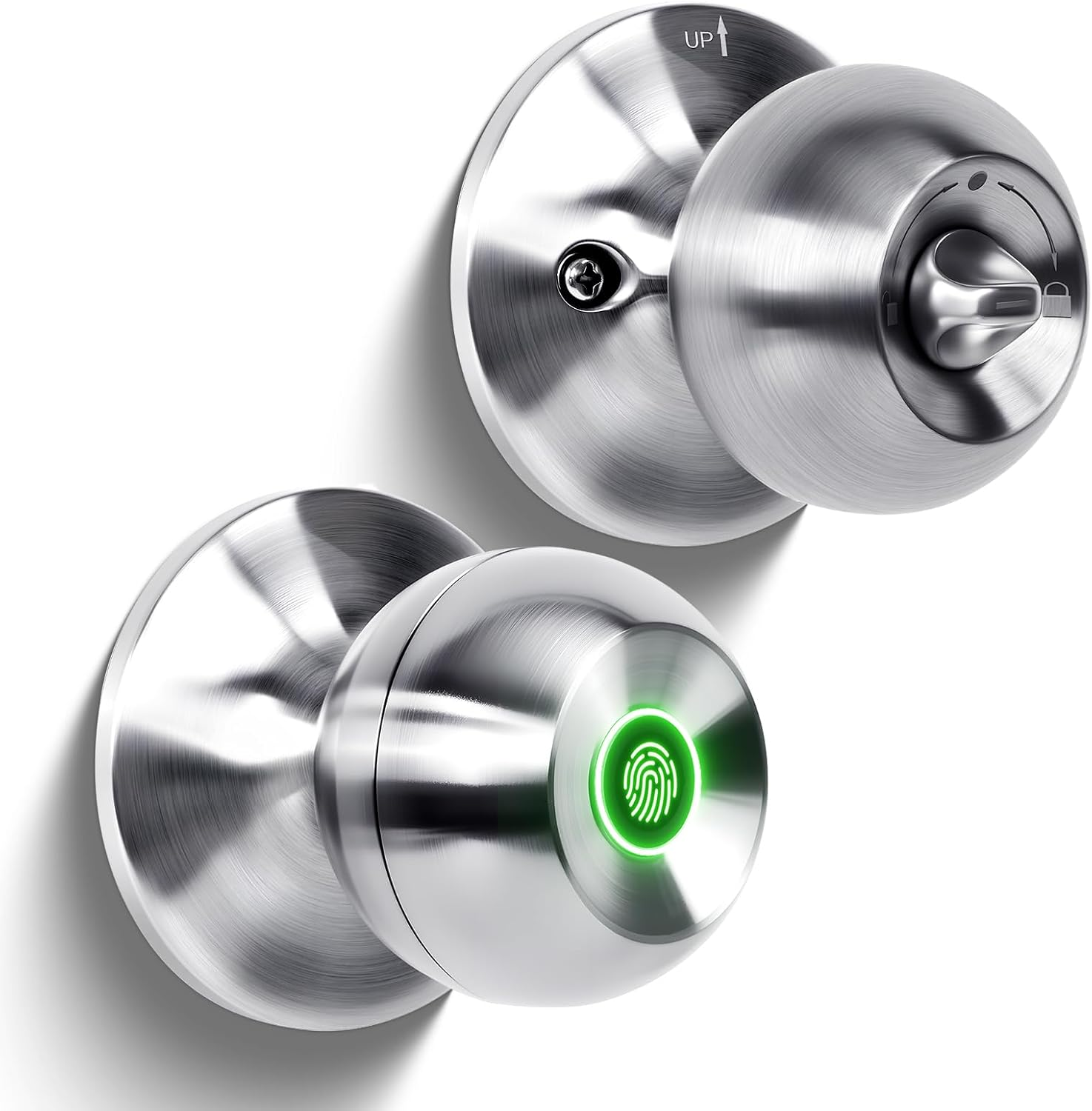 LIWEGHT Smart 3In1 Fingerprint Door Lock Keyless Entry with Biometric Handle, Auto-Lock, Bluetooth & App Control for Front Door, Bedroom, Office (Silver) image number 6