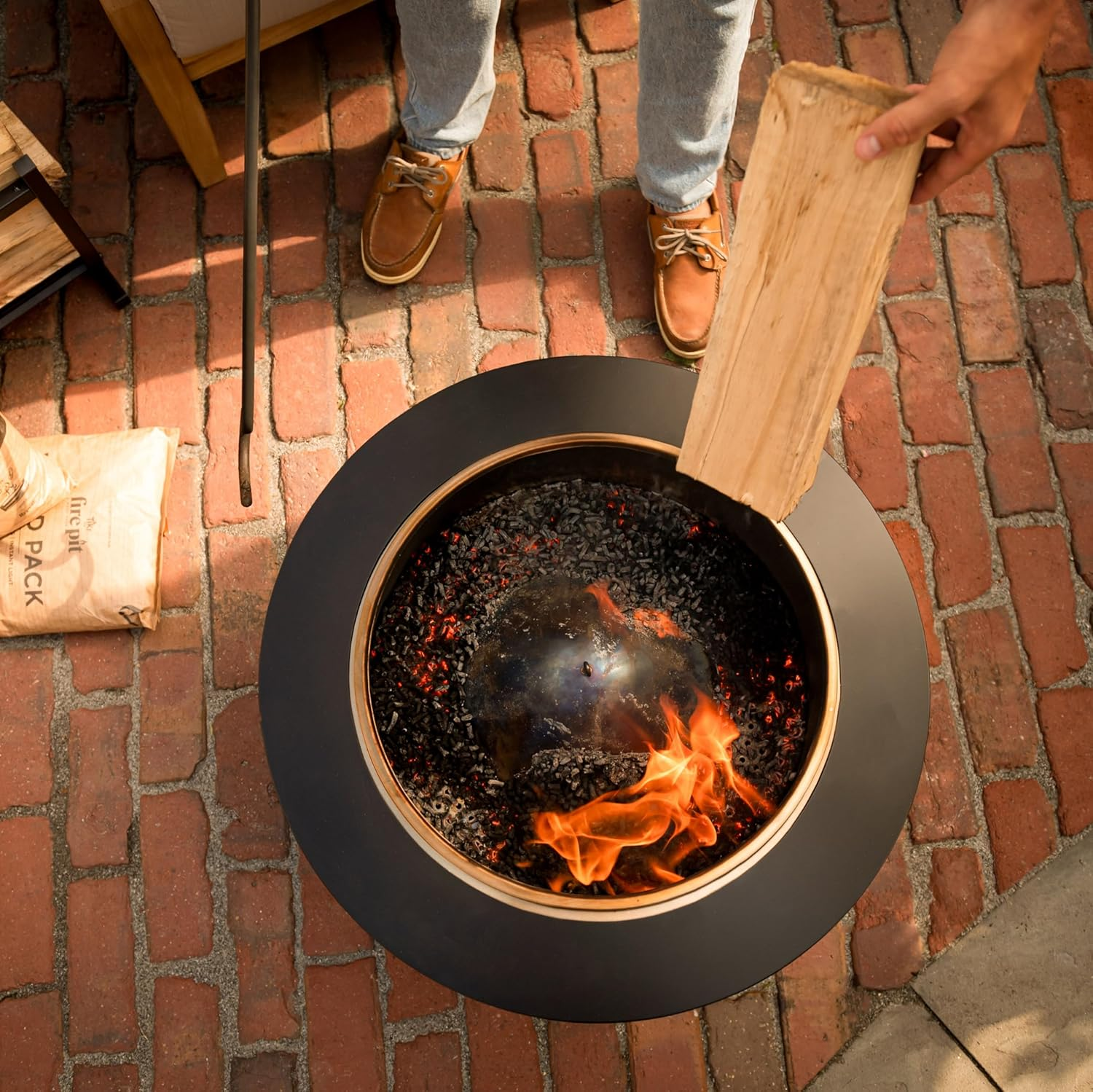 TIKI Patio Fire Pit Bundle &ndash; 25-Inch Smokeless Wood Burning Outdoor Fire Pit for Backyard, Patio, Deck & Garden with Removable Ash Pan, Stand & Weather-Resistant Cover &ndash; Modern Black Stainless Steel image number 6