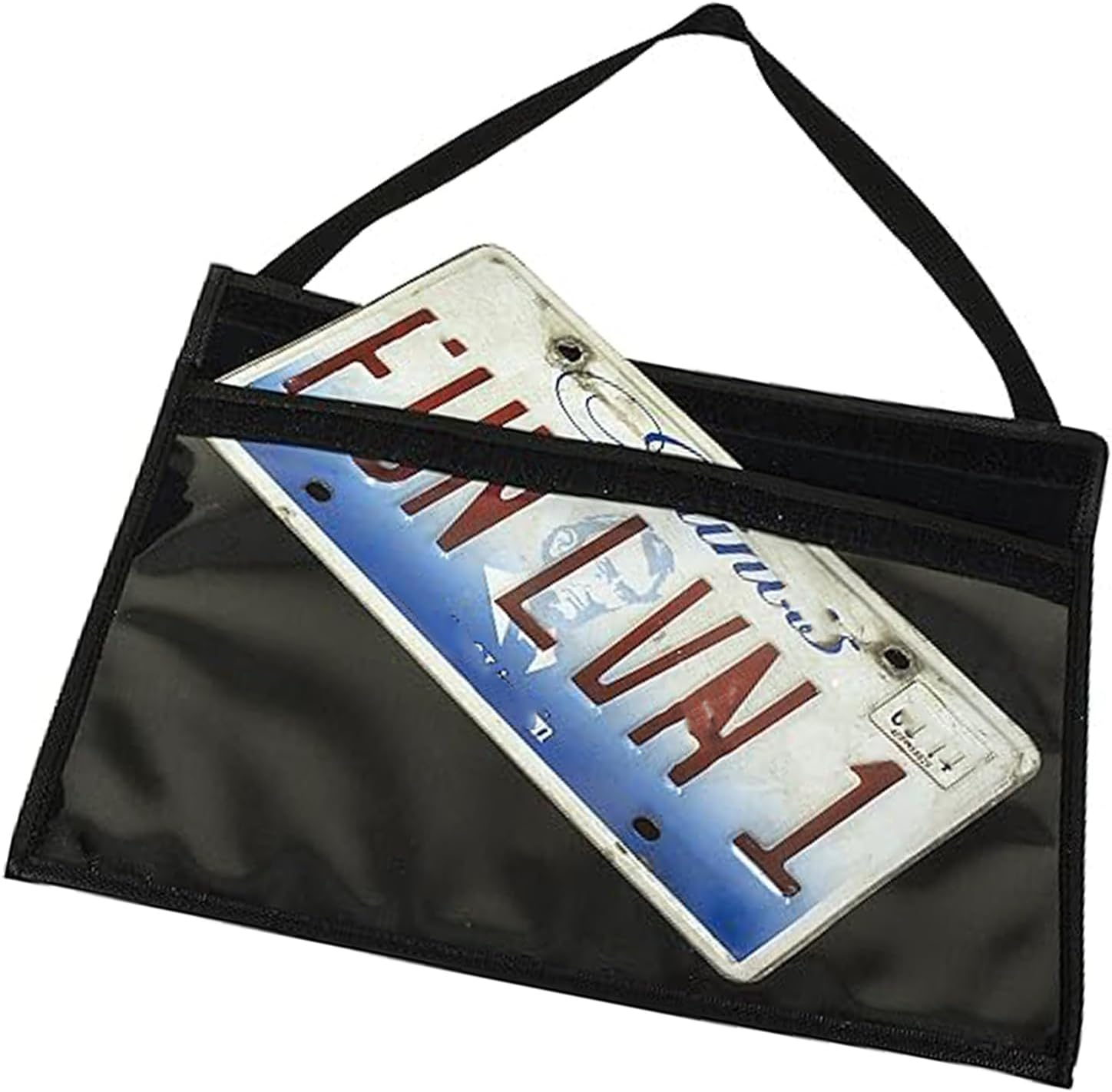 4-Pack Universal Black License Plate Cover with Strap - Dealer Test Drive License Plate Holder Bag for Car, Truck, SUV image number 5