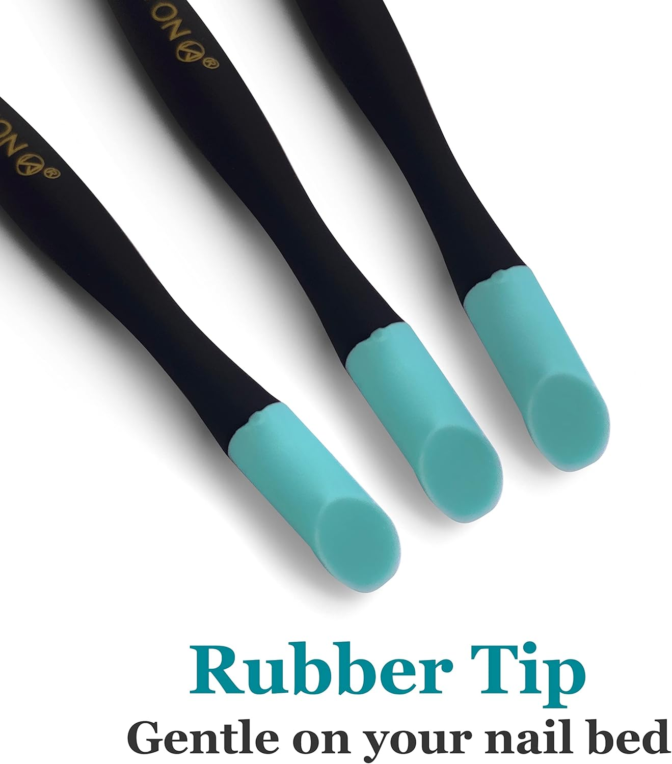 IVON 3 Pack Cuticle Trimmer Pusher Remover, Rubber Tip Gentle on Nail Bed - Black image number 3