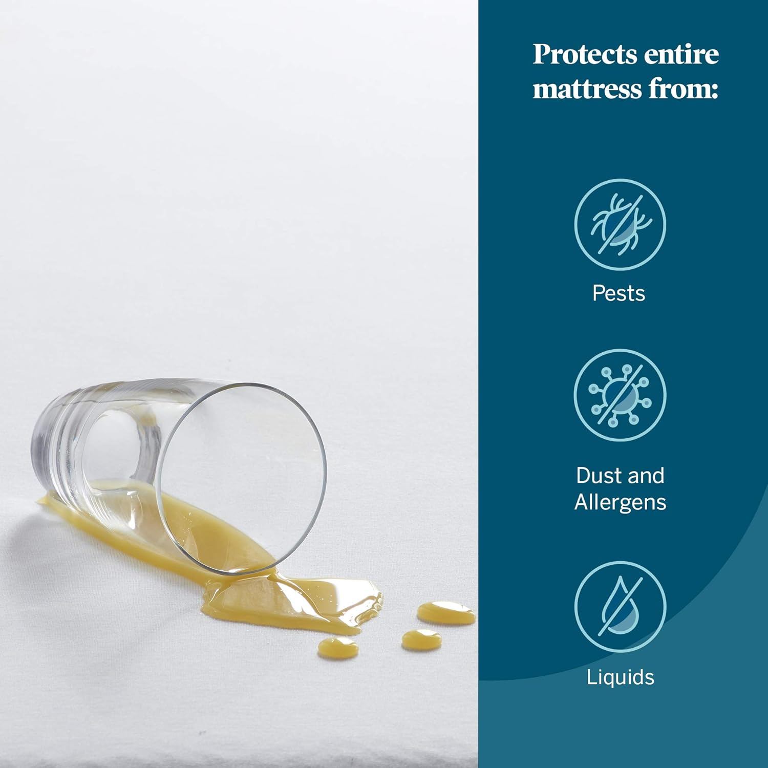 Lucid Premium Rayon from Bamboo Jersey Mattress Protector - Ultra Soft - Waterproof - Full,White image number 4