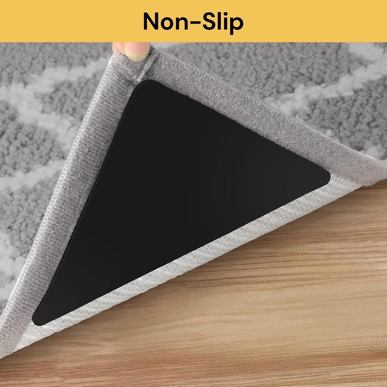 Spendeal 16 Pcs Rug Grippers, Double Sided anti Curling Non Slip Reusable Rug Pad, Washable Rug Tape for Hardwood Floors, Tile Floors, Carpets, Floor Mats, Wall (16, Triangle) image number 6