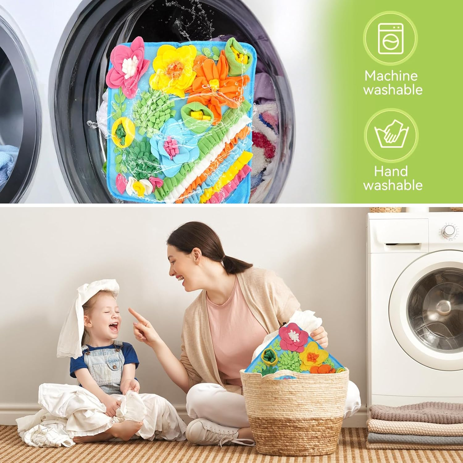 VCCLFSIA Snuffle Mat for Dogs, Sniff Mat Slow Feeding Mat for Small Pets, Cats, Rabbits, Puppy Snuffle Mat Encourages Natural Foraging Skills for Small Dogs Cats (15.4 X 15.4In/39Cm X 39Cm) image number 4