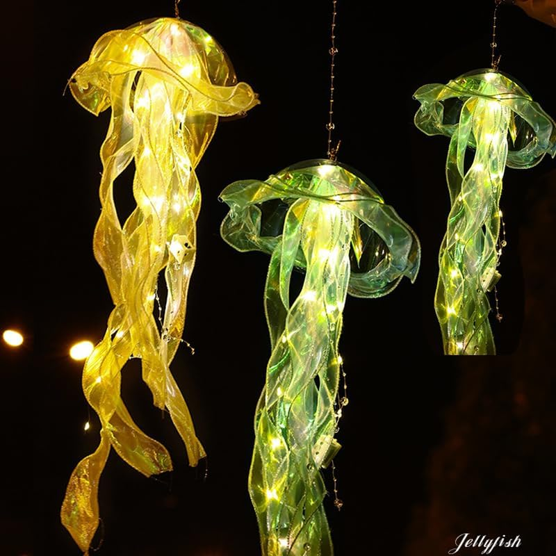Jellyfish Hanging Decor，Jellyfish Lamp Hanging，Jellyfish Light，Hanging Jellyfish Decorations，Jellyfish Decor， Led Jellyfish Lantern for Ocean Theme Ceiling Bedroom Decor /1802 image number 3