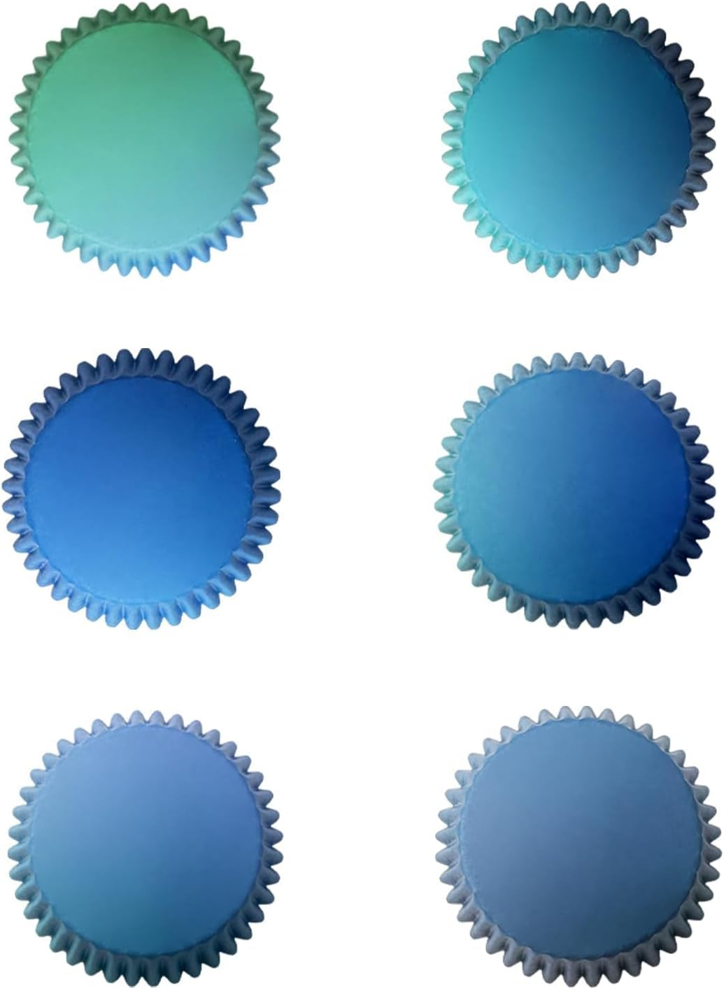 Qiqee Standard Cupcake Liners - 300 Count, Blue Gradient, Disposable, Everyday Baking image number 5