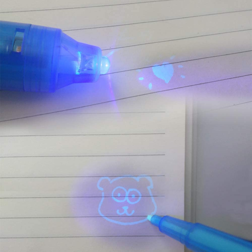 ZDY Invisible Ink Pen 28Pcs Spy Pen Invisible Disappearing Ink Pen with UV Light Magic Spy Marker for Secret Message and Kids Party Christmas Halloween Easter Goodies Bags Toy image number 5