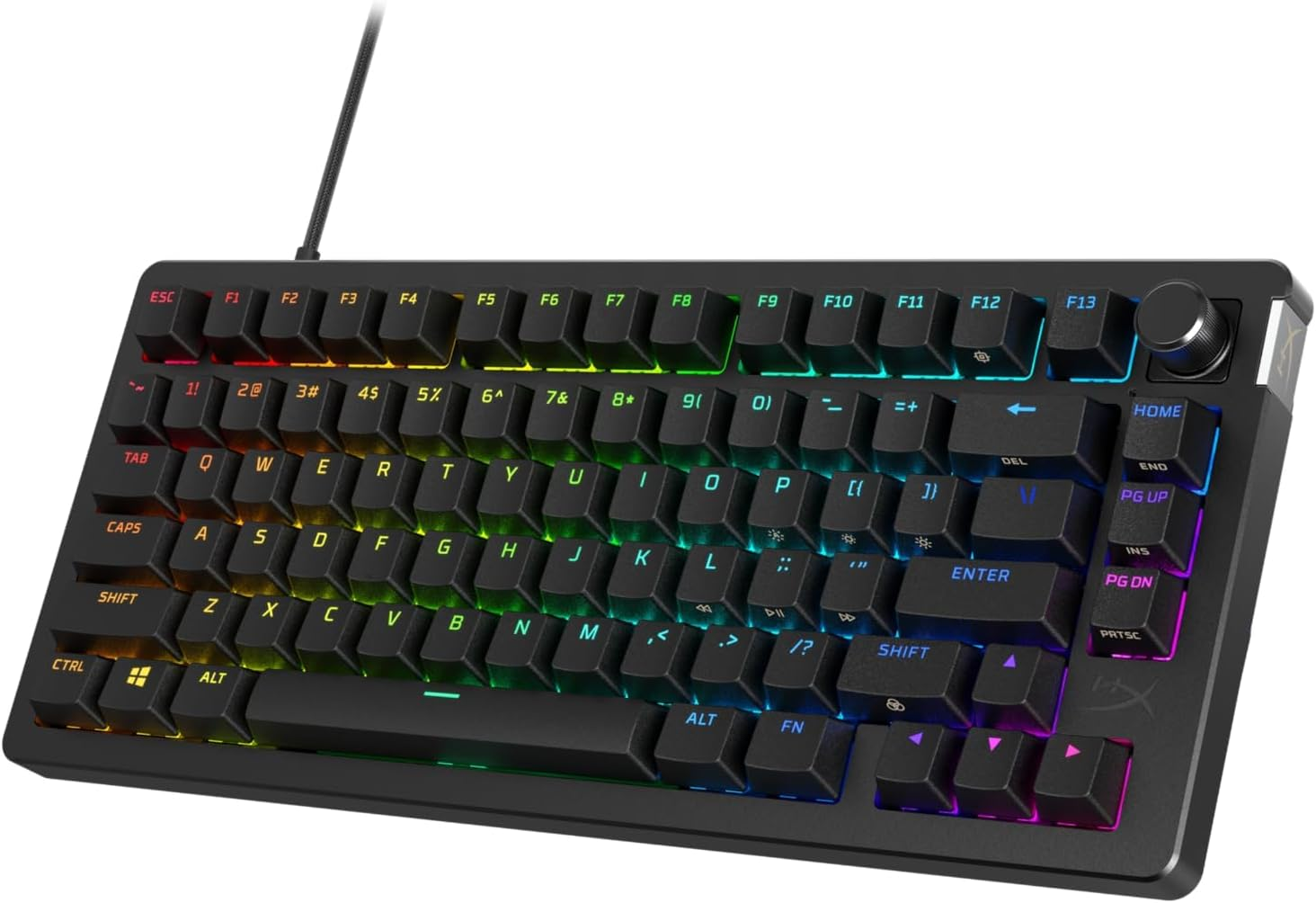 Hyperx Alloy Rise 75 &ndash; Hot-Swappable 75% Mechanical Gaming Keyboard, PC, Ambient Light Sensor, Gasket Mounted, Linear Switches image number 2
