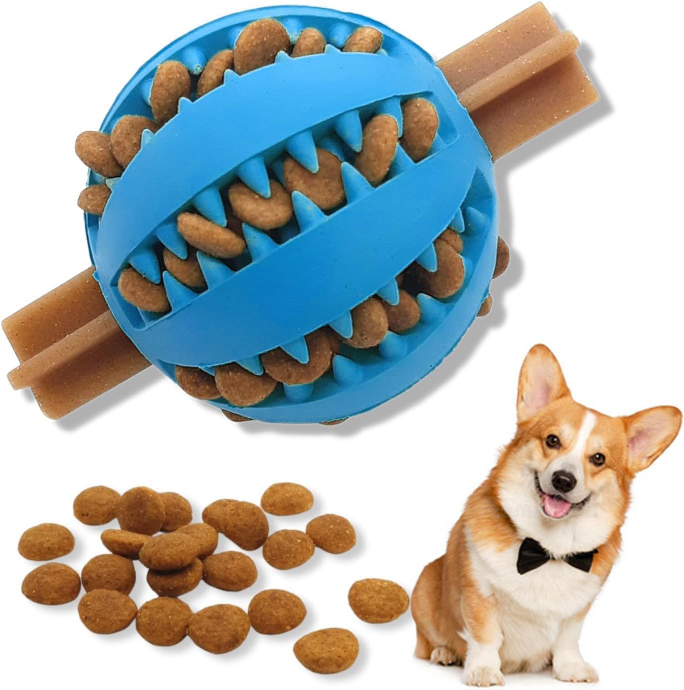 Mumoo Bear Treat Dispenser Dog Toy Ball | Interactive Dog Toys for Boredom | Dog Puzzle Toy | Stimulation Toy (7Cm/2.75 In, Dark Blue, 1 Pack)