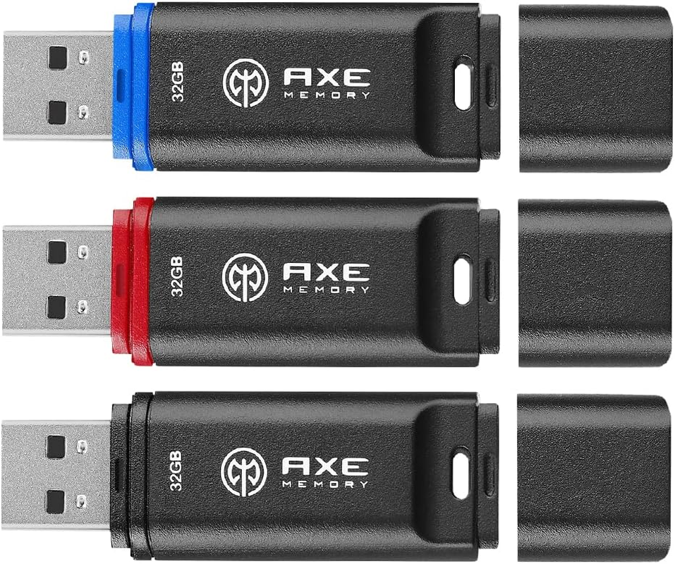 AXE MEMORY USB Drive 3-Pack 32GB USB 2.0 3X Matte Black Flash Drives image number 4