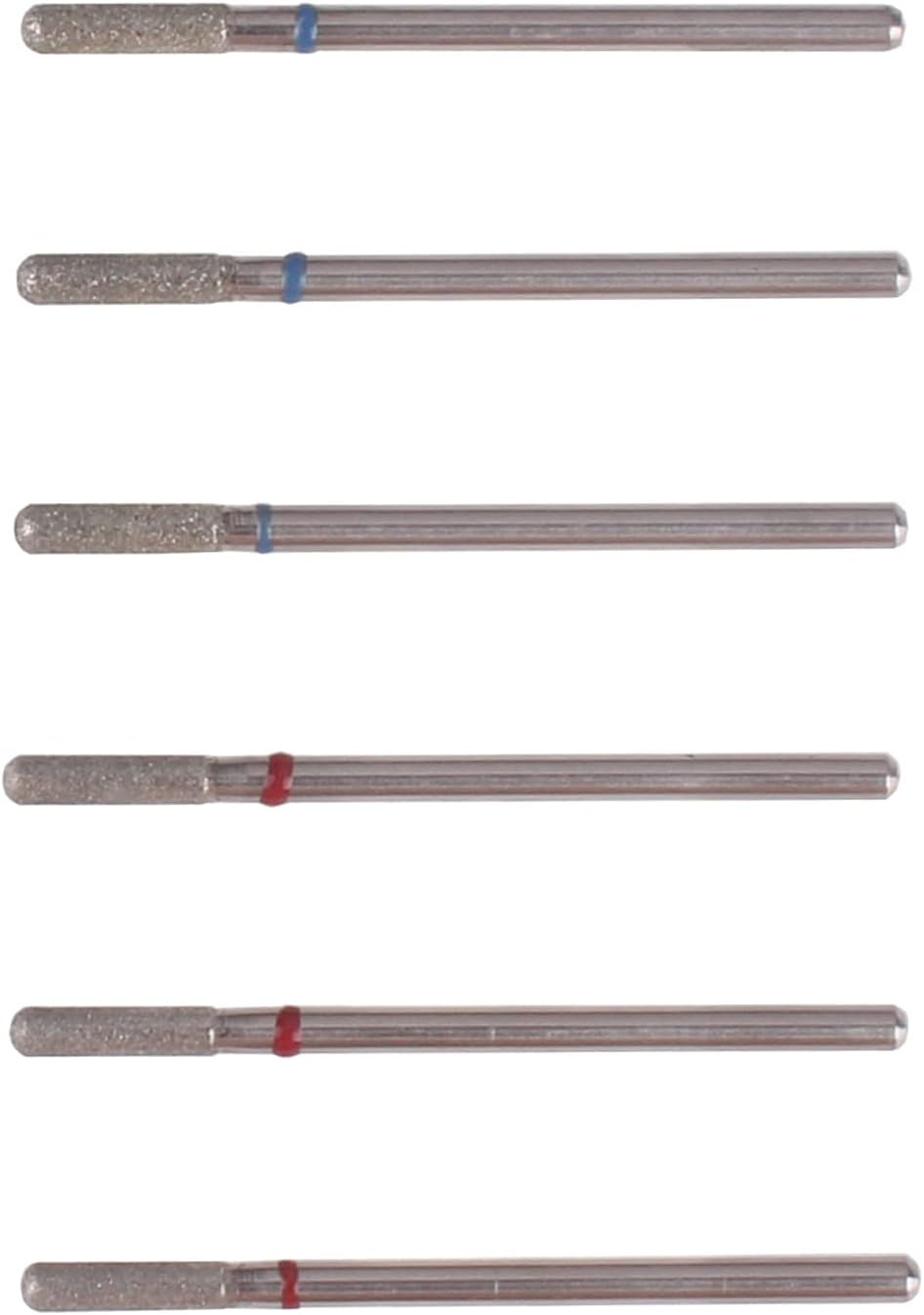 MZCMSL 6Pcs Cylinder Cuticle Bits, Safety Manicure Drill Bits for Nail Prep, 3/32 Shank Diamond Nail Bits (Fine & Medium) image number 3