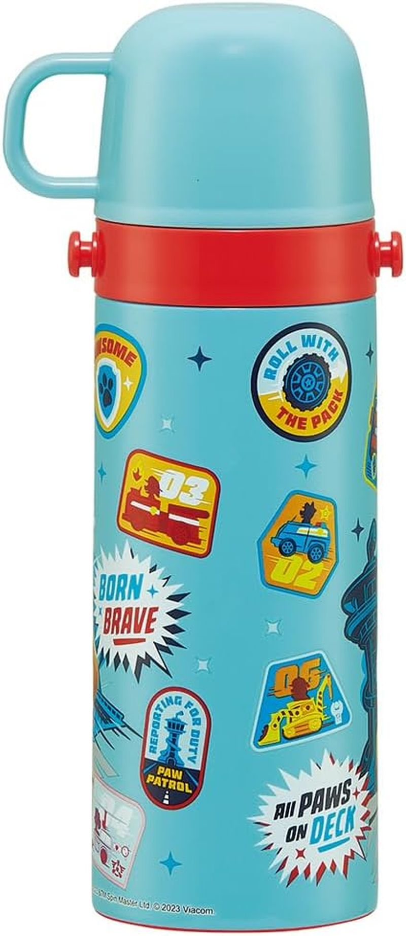 Skater SKDC4-A Children'S Friendly, Lightweight, Stainless Steel, 2-Way Water Bottle, 15.2 Fl Oz (430 Ml), Paw Patrol, 24, for Children, Direct Drinking, Cup Included, Stainless Steel - 2-Way 580Ml image number 3