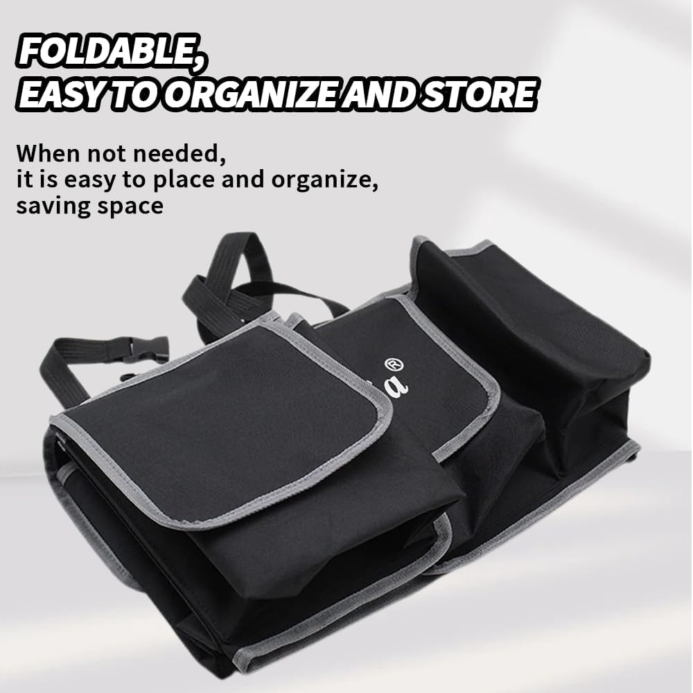 Car Trunk Organizer Storage with 4 Pockets, Collapsible and Waterproof Backseat Hanging Organizer, Car Interior Accessories for SUV, Truck, Van, Cargo image number 3