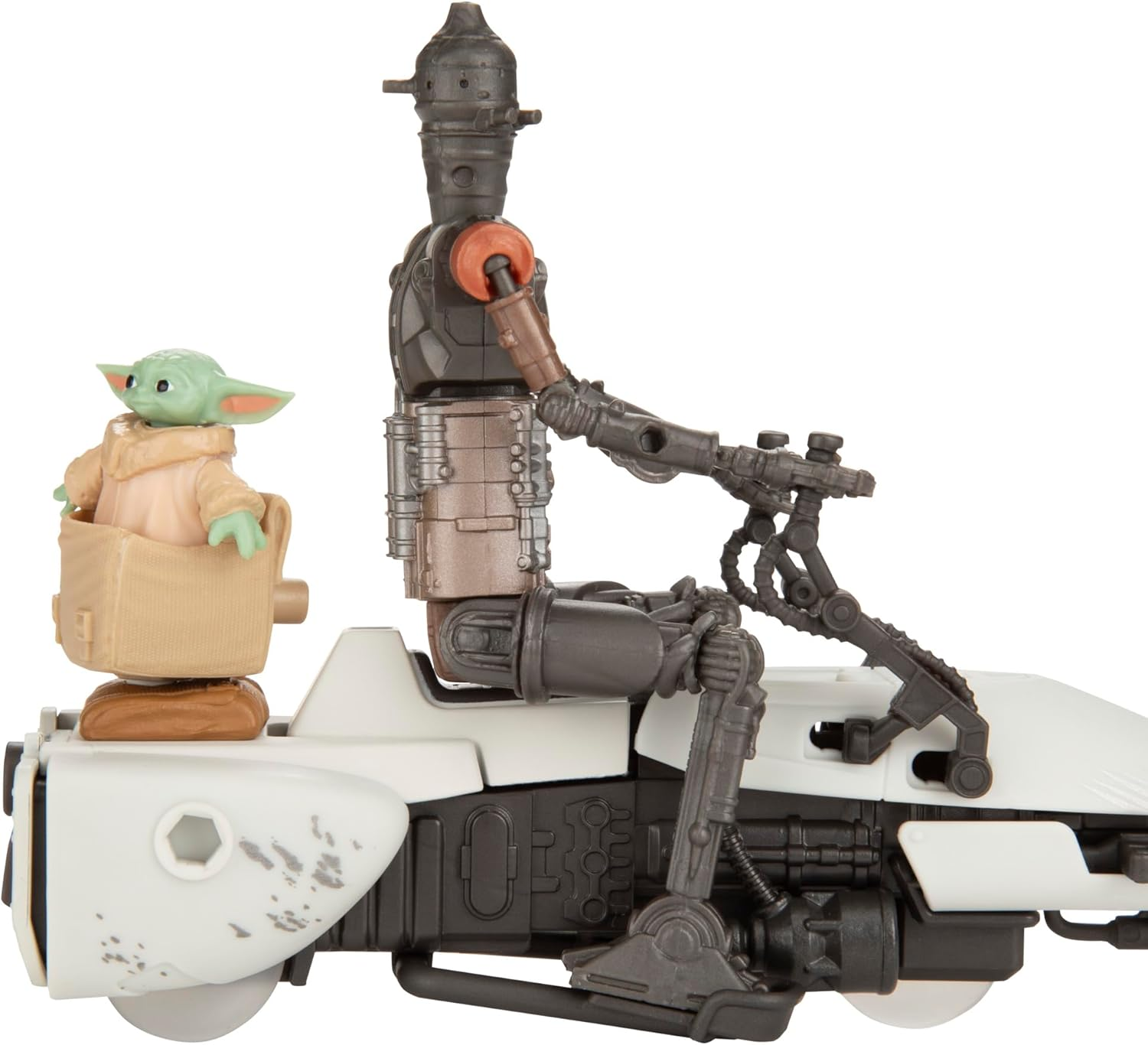 Star Wars Epic World of Action IG-11 & Grogu Speeder Bike, 4-Inch Scale Action Figures & Vehicle, Toys for Boys & Girls Ages 4+