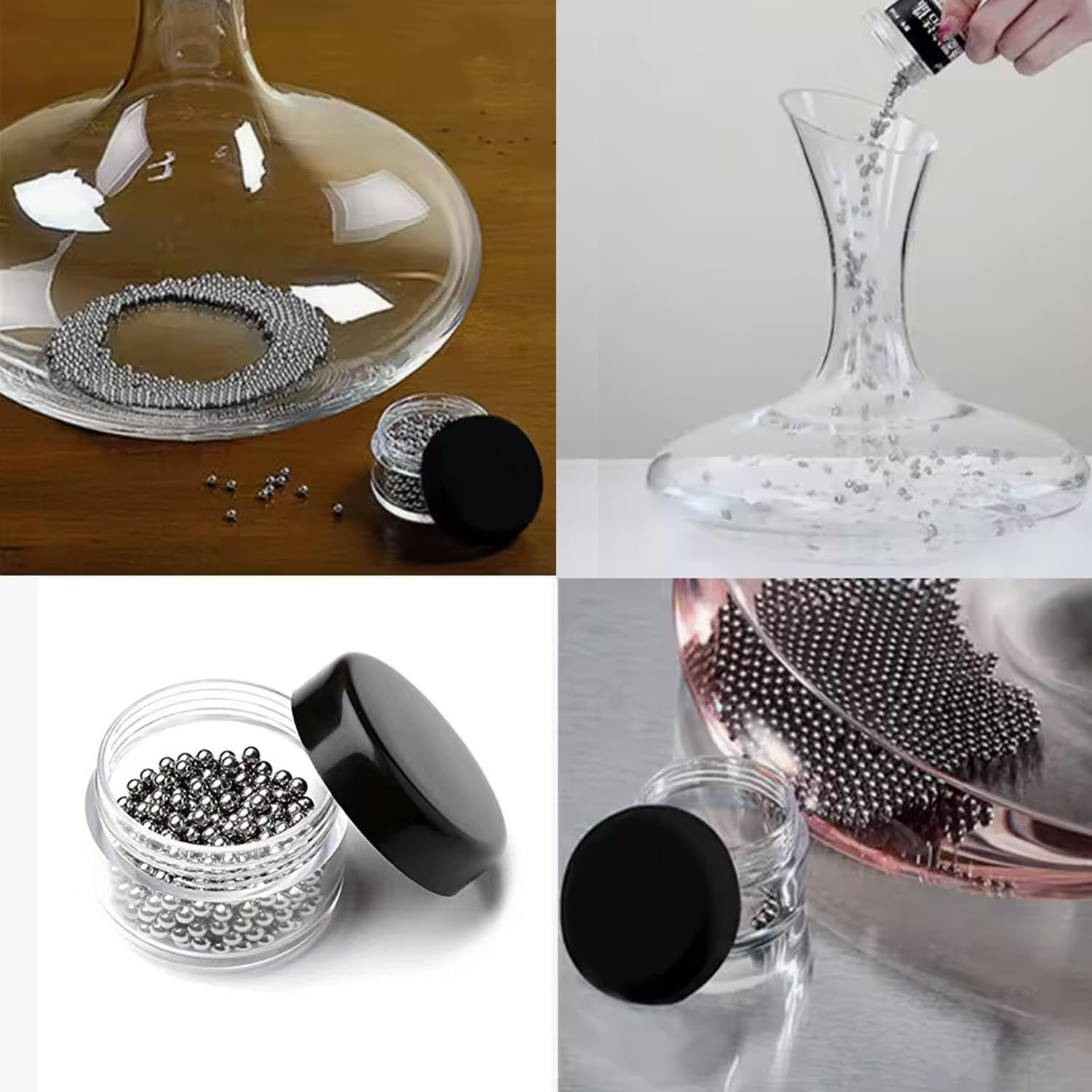 1000 Pieces Cleaning Beads, Stainless Steel Glass Cleaning Balls, Glassware Cleaning Beads, Wine Bottles Cleaning Beads, for Wine Bottle Carafe and Other Glassware image number 2