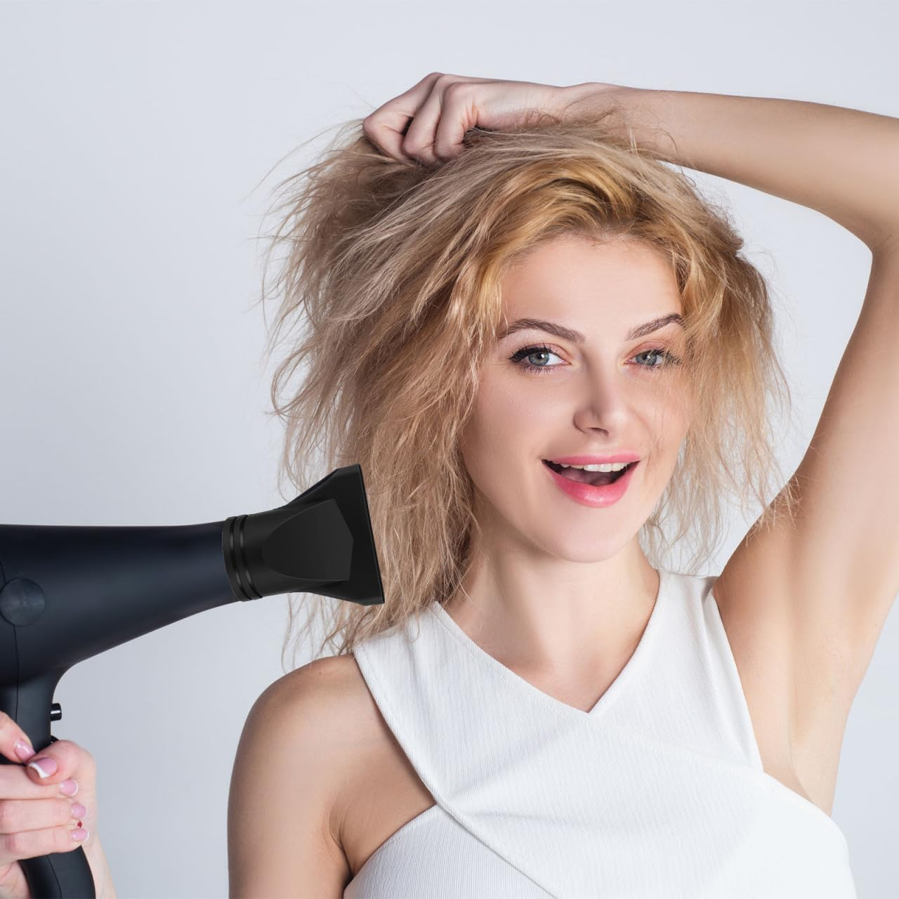 IWOWHERO Blower Diffuser Nozzle Hair Dryer Part 2PCS Set High-Temperature Resistant Plastic Hair Dryer Nozzles for Styling image number 4