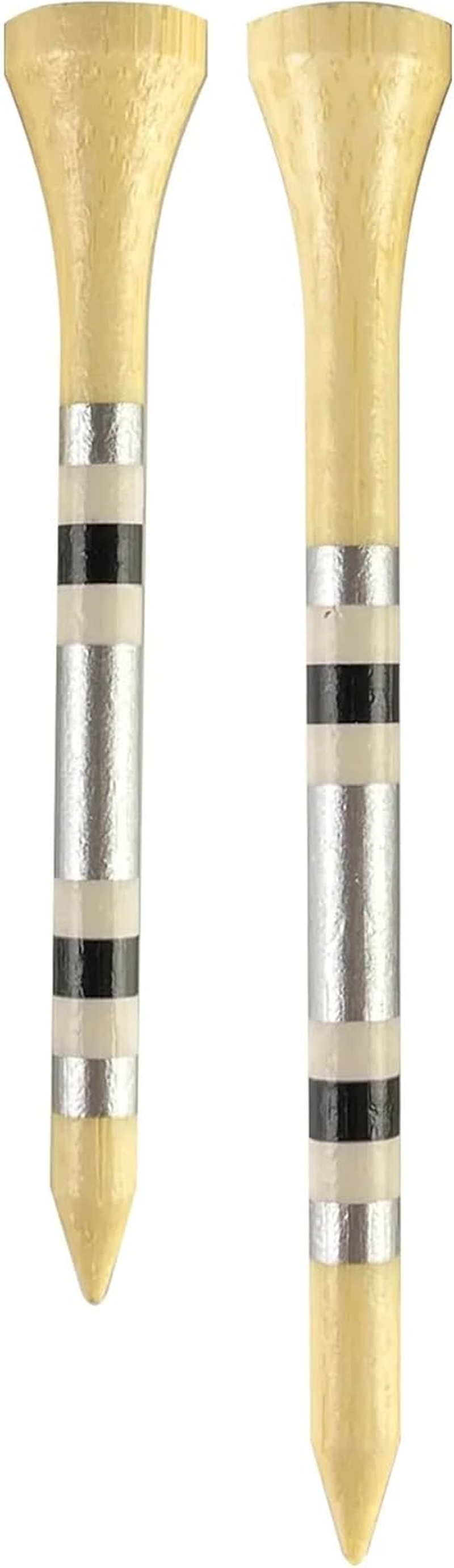 Pride Sports Nova Bamboo Golf Tees, Silver/White/Blue, 3.25 Inch (45 Pieces) image number 4
