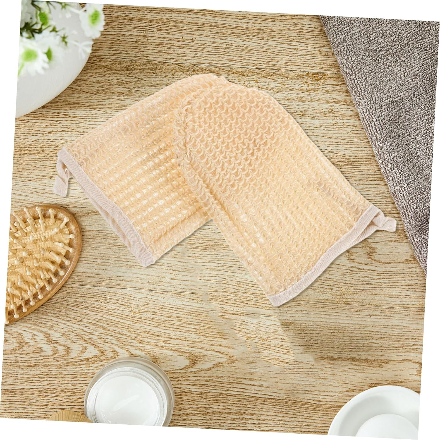 NULYLU 2Pcs Sisal Gloves Women Bathing Gloves Exfoliating Bathing for Cleaning Reusable