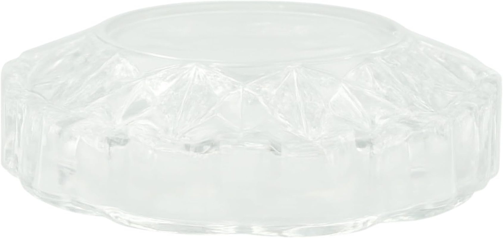 Glass Ashtray Clear Crystal Look 12Cm round Heavyweight Cigarette Holder for Home Office or Outdoor Use image number 2