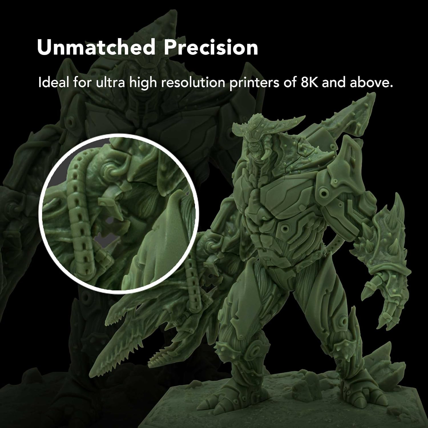 Phrozen Aqua-Hyperfine 3D Printer Resin | High Resolution for 9K/12/14K LCD Printers | Standard 405Nm Uv-Curing | High Detailed, Low Shrinkage | Green (1Kg) - Blue image number 7