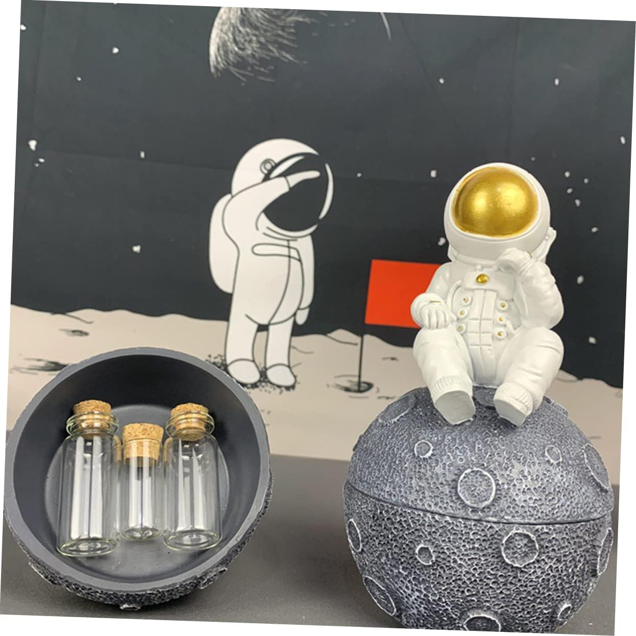 Lanugo Storage Bottle Newborn Teeth Collection Box Resin Keepsake Box for Fetal Hair and Tooth Preserver