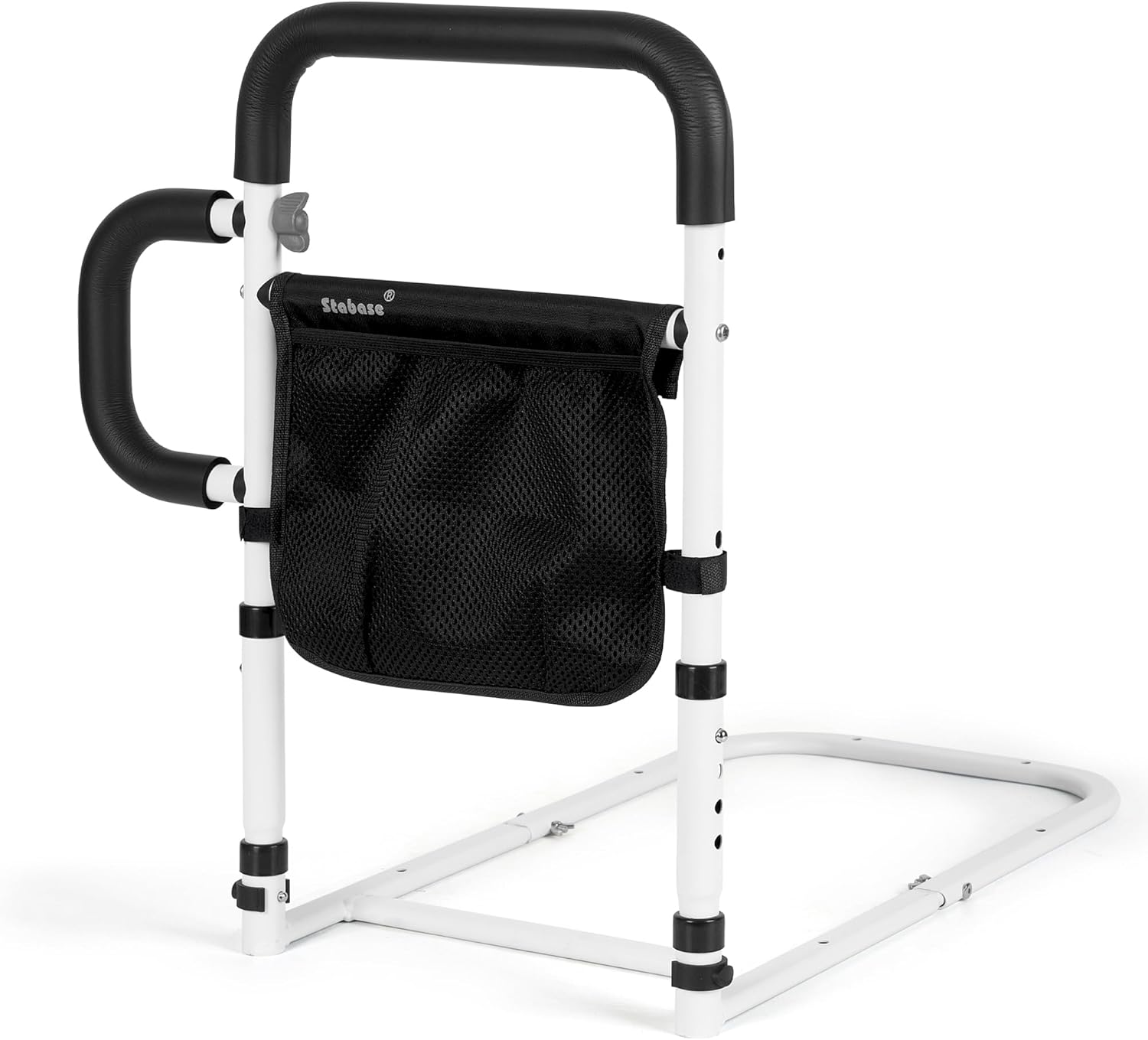 Bed Rails for Elderly Adults Safety - Adjustable Bed Cane with Non-Slip Ergonomic Handle and Storage Pocket, Stable Bed Assist Rails for Seniors Hold up to 150Kg, Fits All Bed Sizes