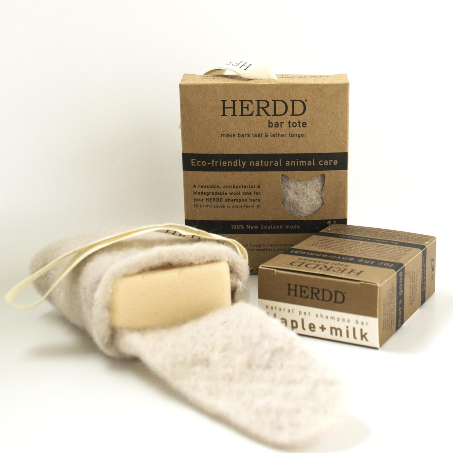 HERDD Bar Tote | Natural Wool, Bar Saver, Soap Saver, Bar Bag | Dogs, Horses & Pets image number 2