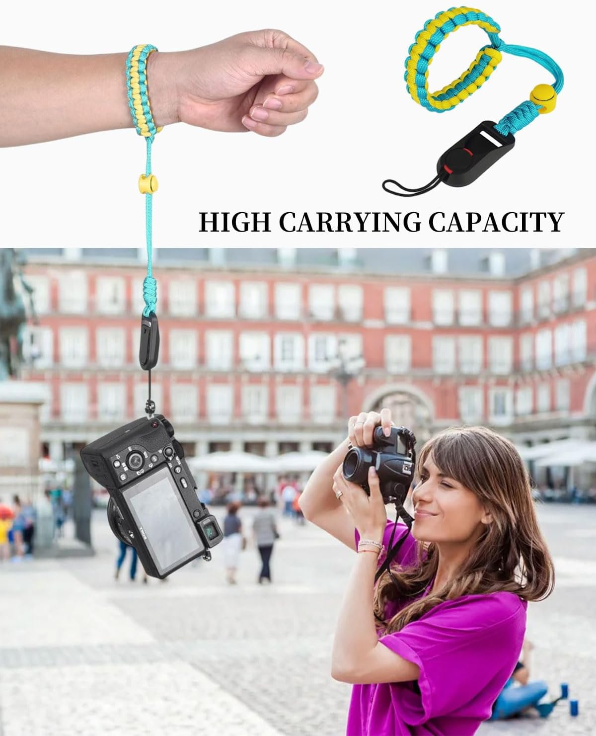 MYGLOAR Camera Strap with Quick Release, Adjustable Wrist Strap, Camera Strap, Adjustable Camera Strap for Various Wrists, Ultralight Paracord Hand Strap for Camera Phones image number 2