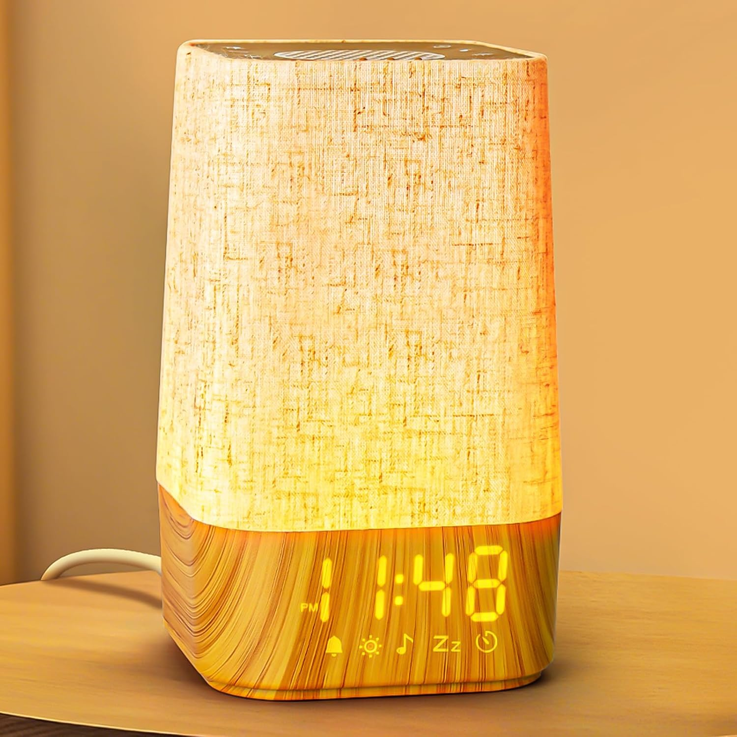 Sunrise Alarm Clock White Noise Machine Baby Portable Sound Machine with Night Light 30 Soothing Sounds Natural Wake up Light for Sleeping Baby Kids Adults (Khaki) image number 5