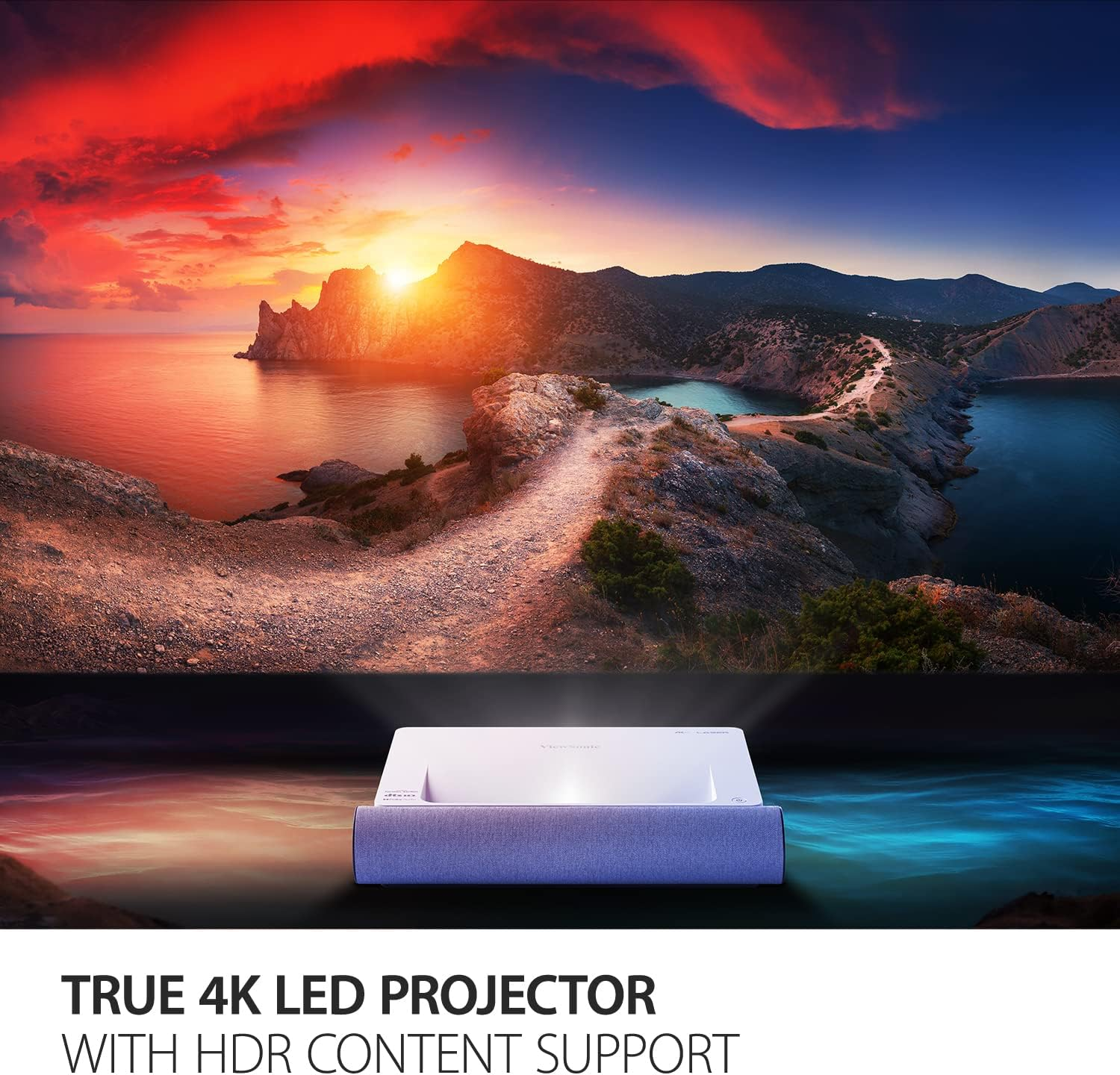 Viewsonic X2000L-4K Ultra Short Thorw Laser Projector with 4K UHD, 2000 ANSI Lumens, 0.22 Ultra Short Throw Ratio, Harman Kardon with Dolby/Dts Support, HDMI USB Wi-Fi Bluetooth Connectivity - Black image number 5