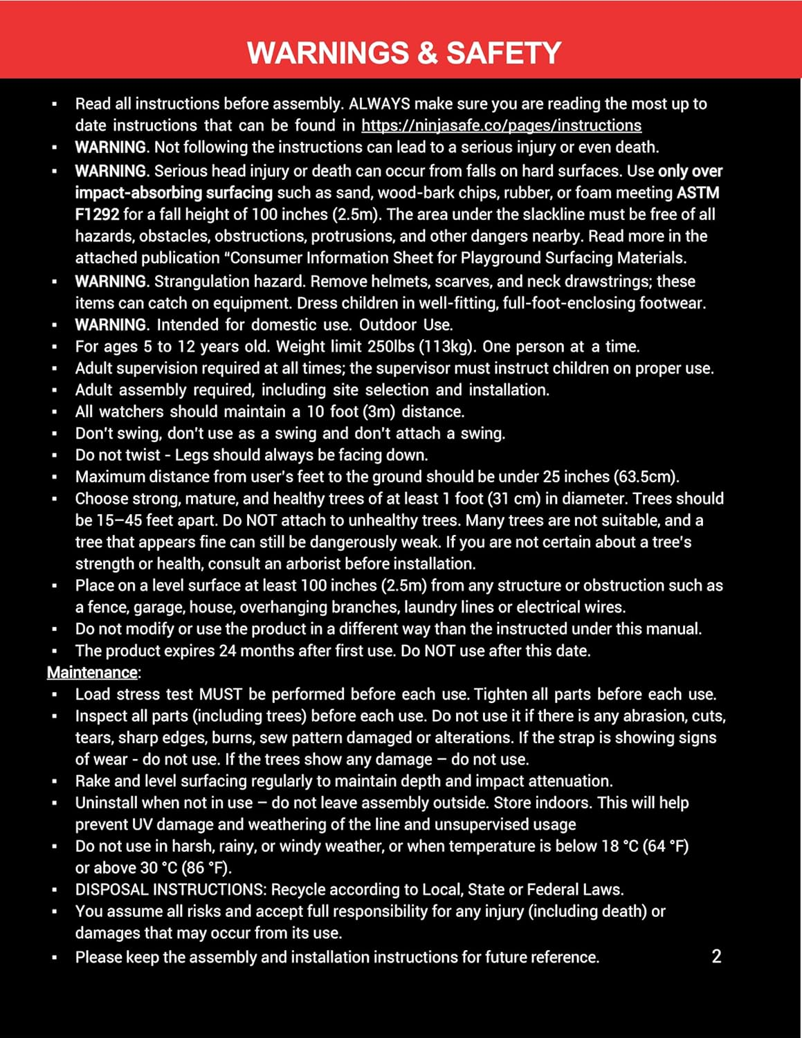 Ninja Obstacle Course for Kids Backyard - 10 Durable Obstacles and 50' Slackline - Outdoor Playset Equipment for Girls & Boys with Climbing Net image number 5